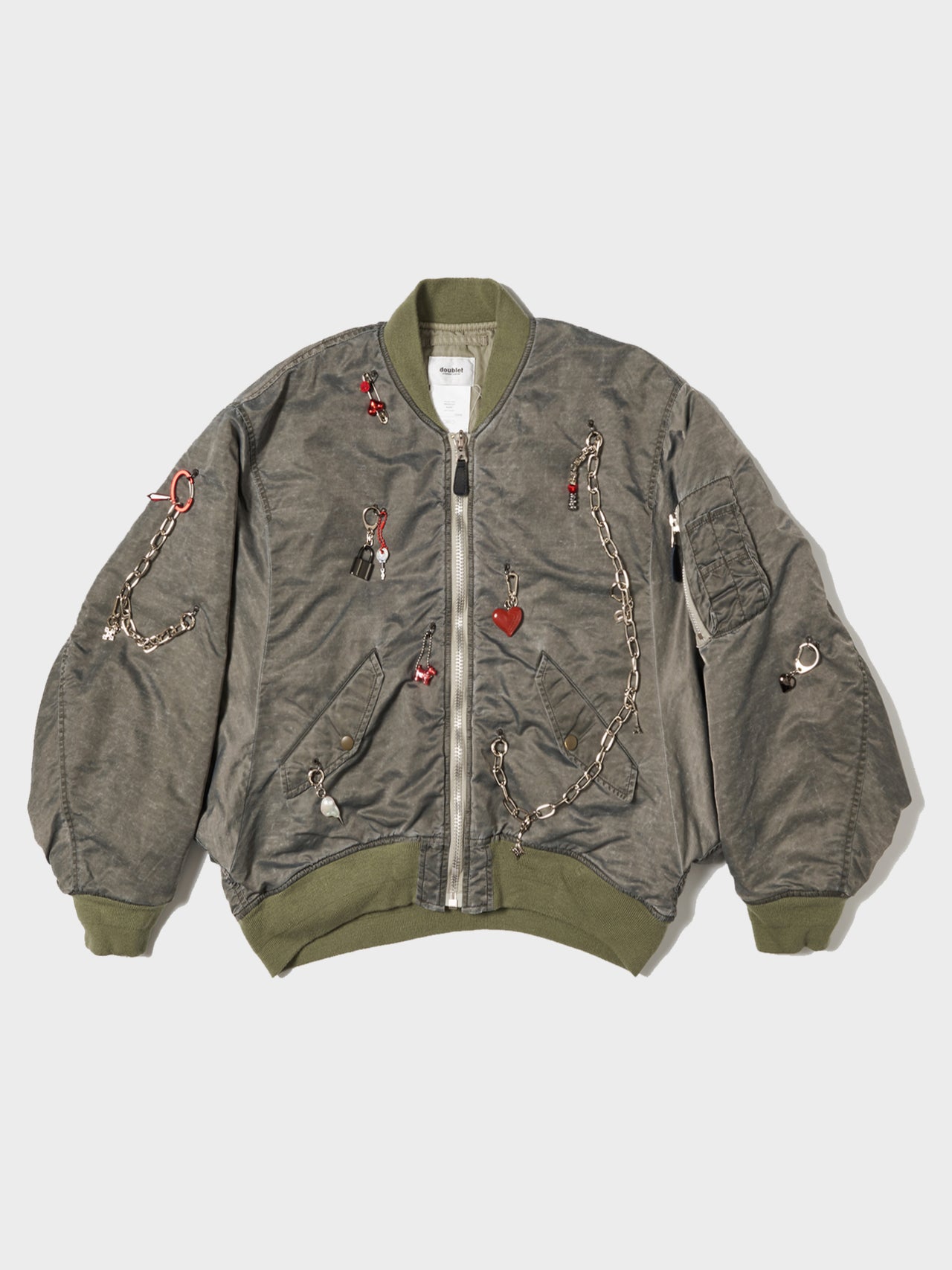 doublet / KEY CHAIN DECORATED BOMBER JACKET (KHAKI)