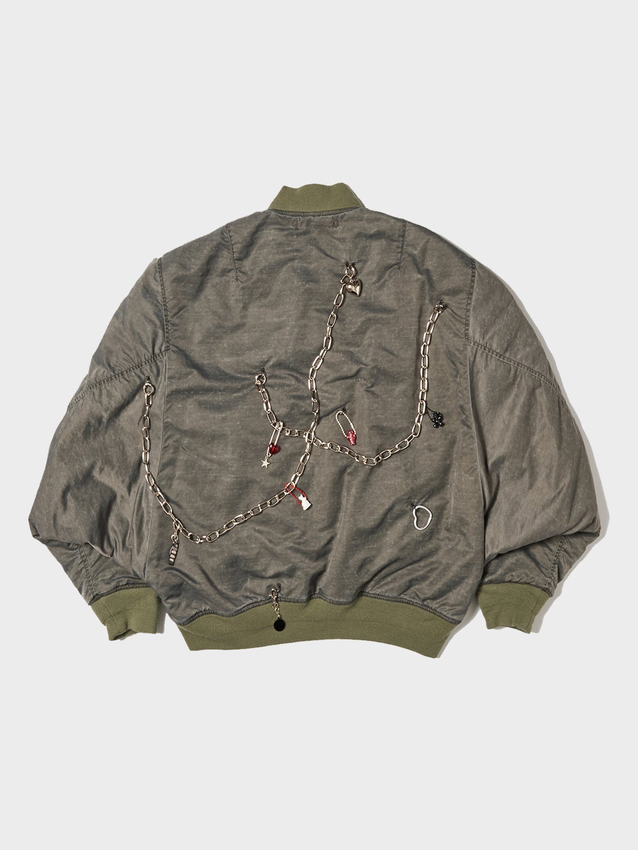 doublet / KEY CHAIN DECORATED BOMBER JACKET (KHAKI)