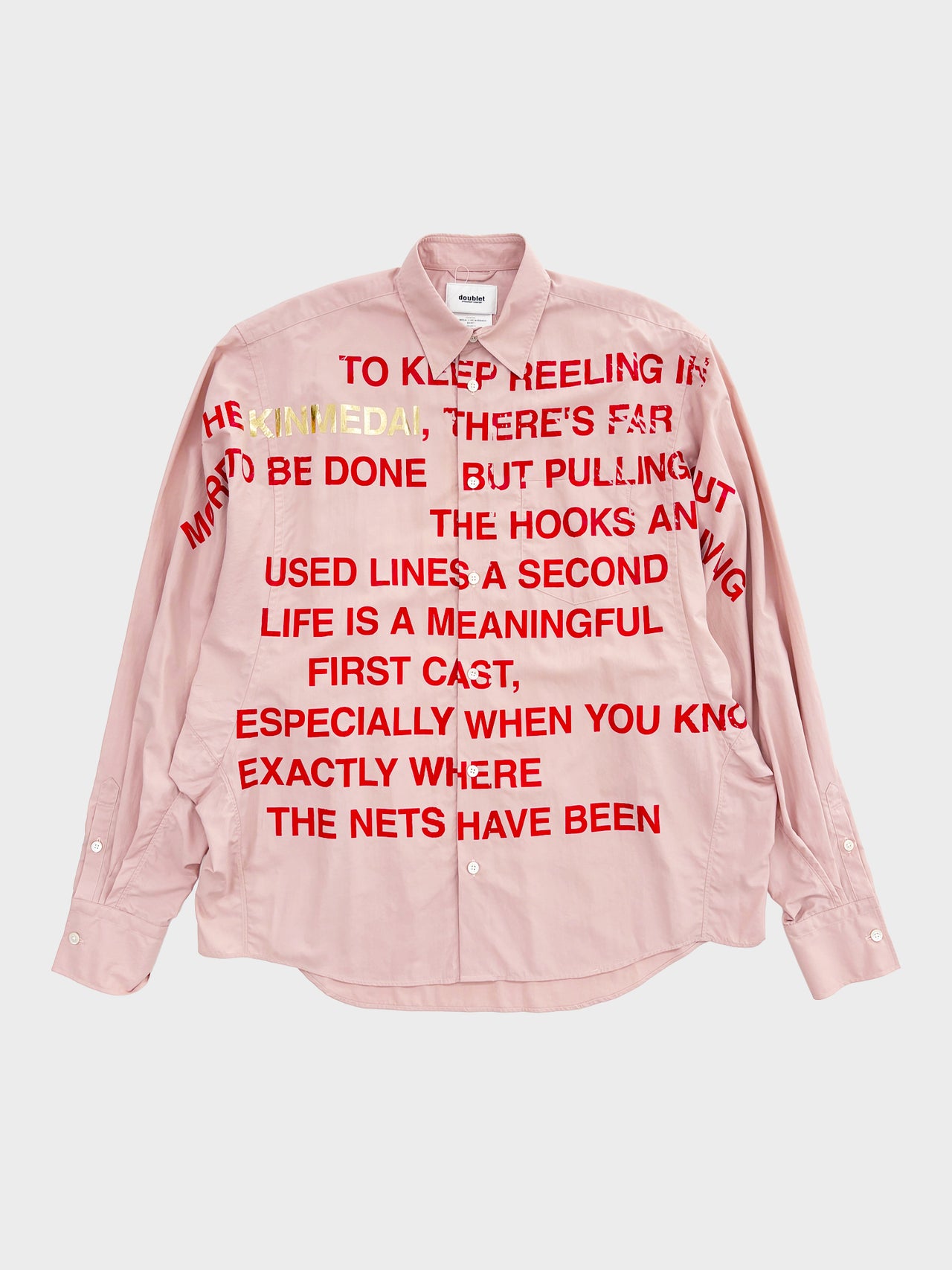 doublet / KINMEDAI LINE MESSAGE SHIRT (PINK)