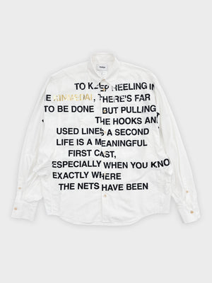 doublet / KINMEDAI LINE MESSAGE SHIRT (WHITE)