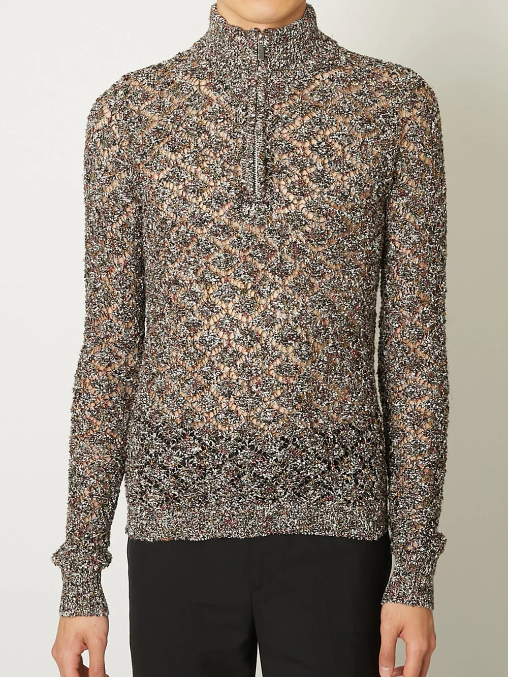 【8月22日(土)12:00発売】TAAKK / MULTI-COLORED HALF-ZIP KNIT (MULTI)
