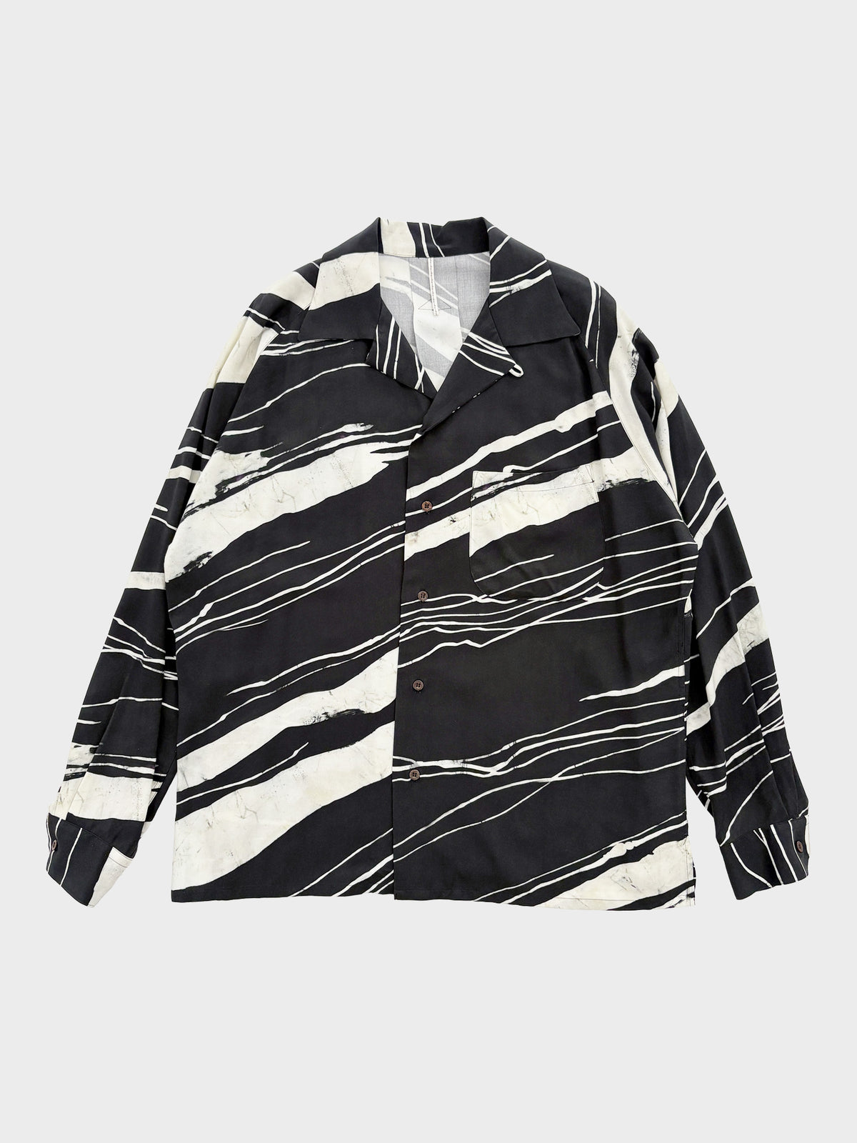 m's braque / LONG SLEEVE ALOHA SHIRT (BLACK)