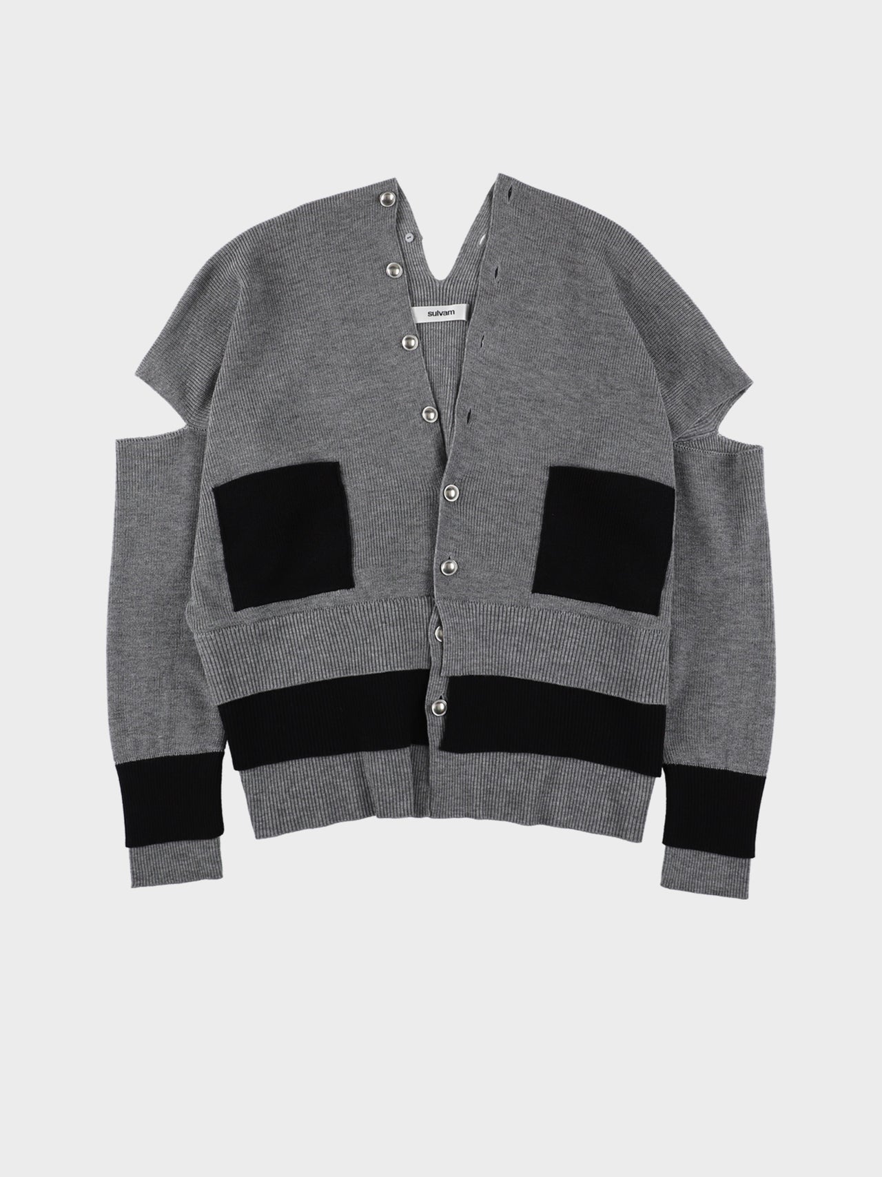 【7月18日(土)12:00販売開始】Sulvam / LAYERED KNIT (GRAY)