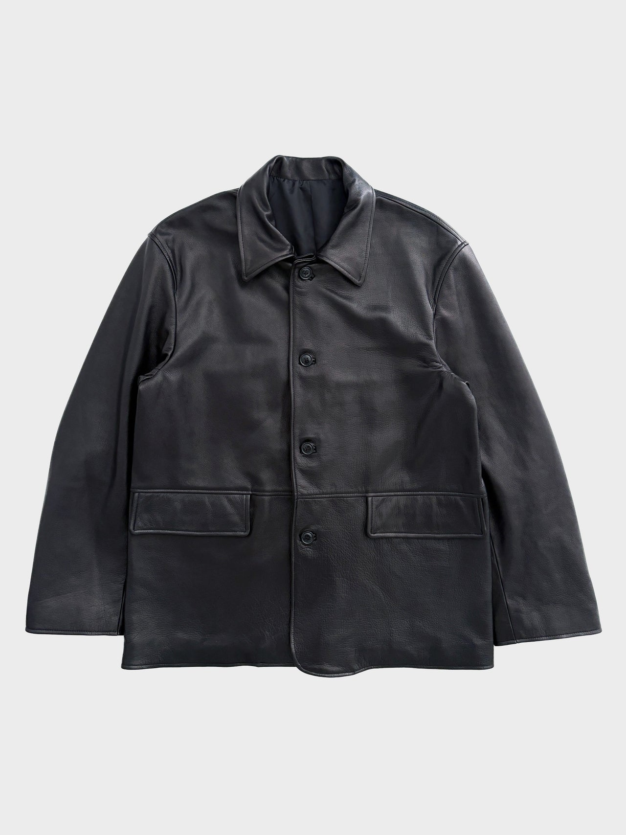【2月14日(土)12:00販売開始】URU / LEATHER COVERALL JACKET (BLACK)