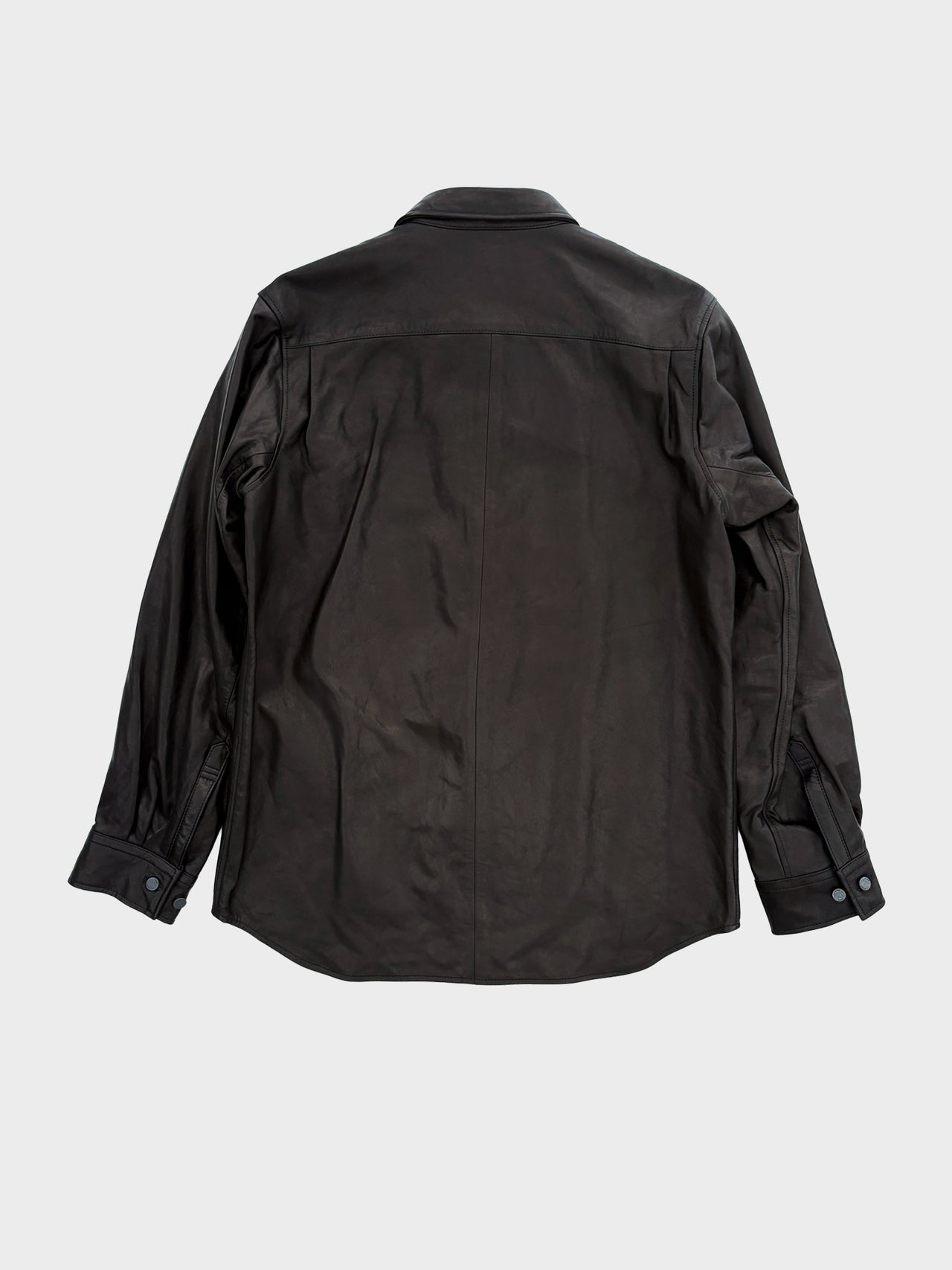 【8月22日(土)12:00発売】TAAKK / LEATHER REGULAR SHIRT (BLACK)