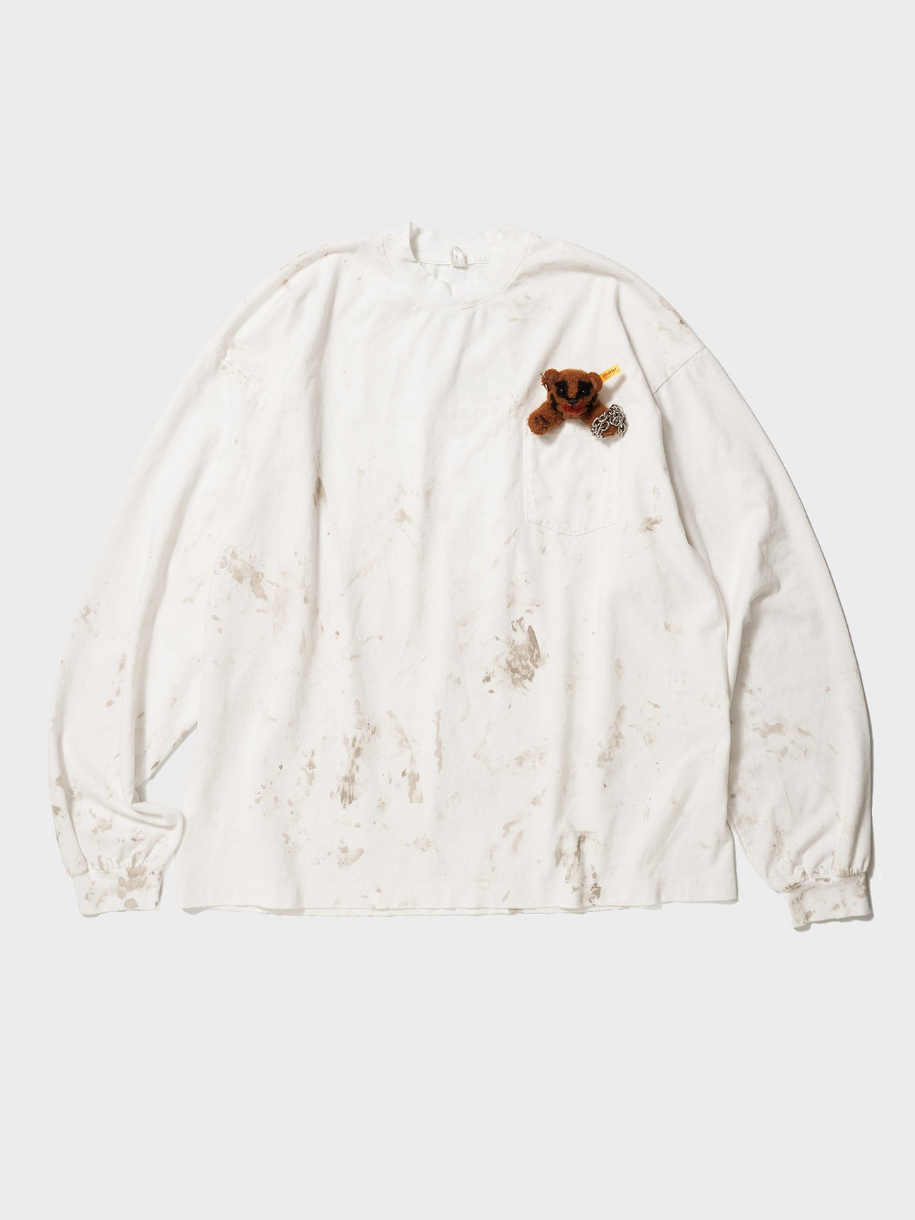 doublet / LONG SLEEVE T-SHIRT WITH VILLAIN BEAR (WHITE) #53