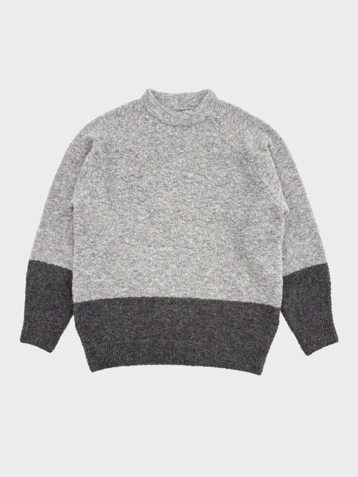 VOAAOV / MELANGE KNIT PULLOVER (L.GRAY×GRAY)