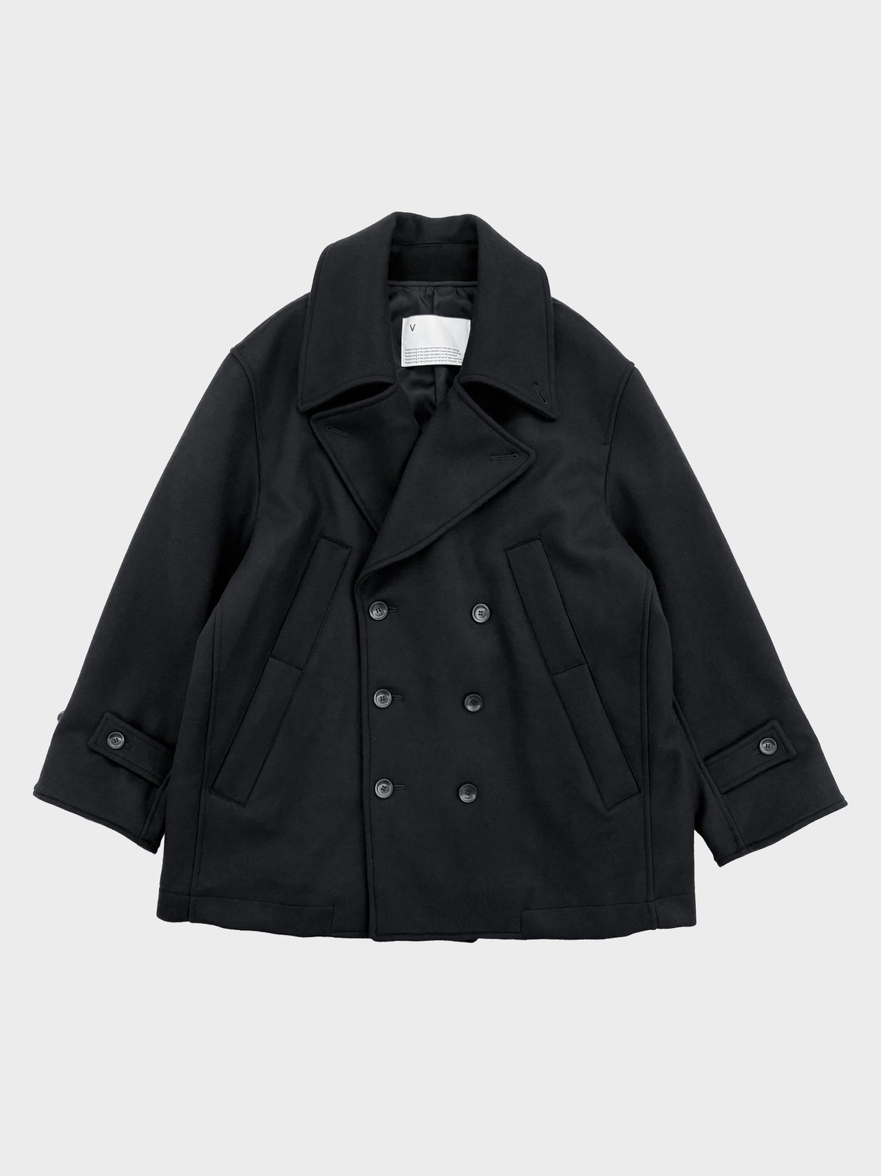 VOAAOV / MELTON P-COAT (BLACK)