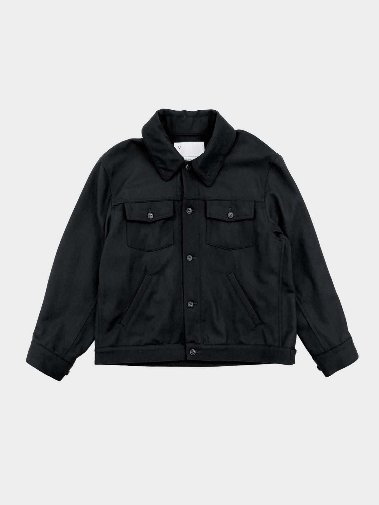VOAAOV / MELTON WORK JACKET (BLACK)