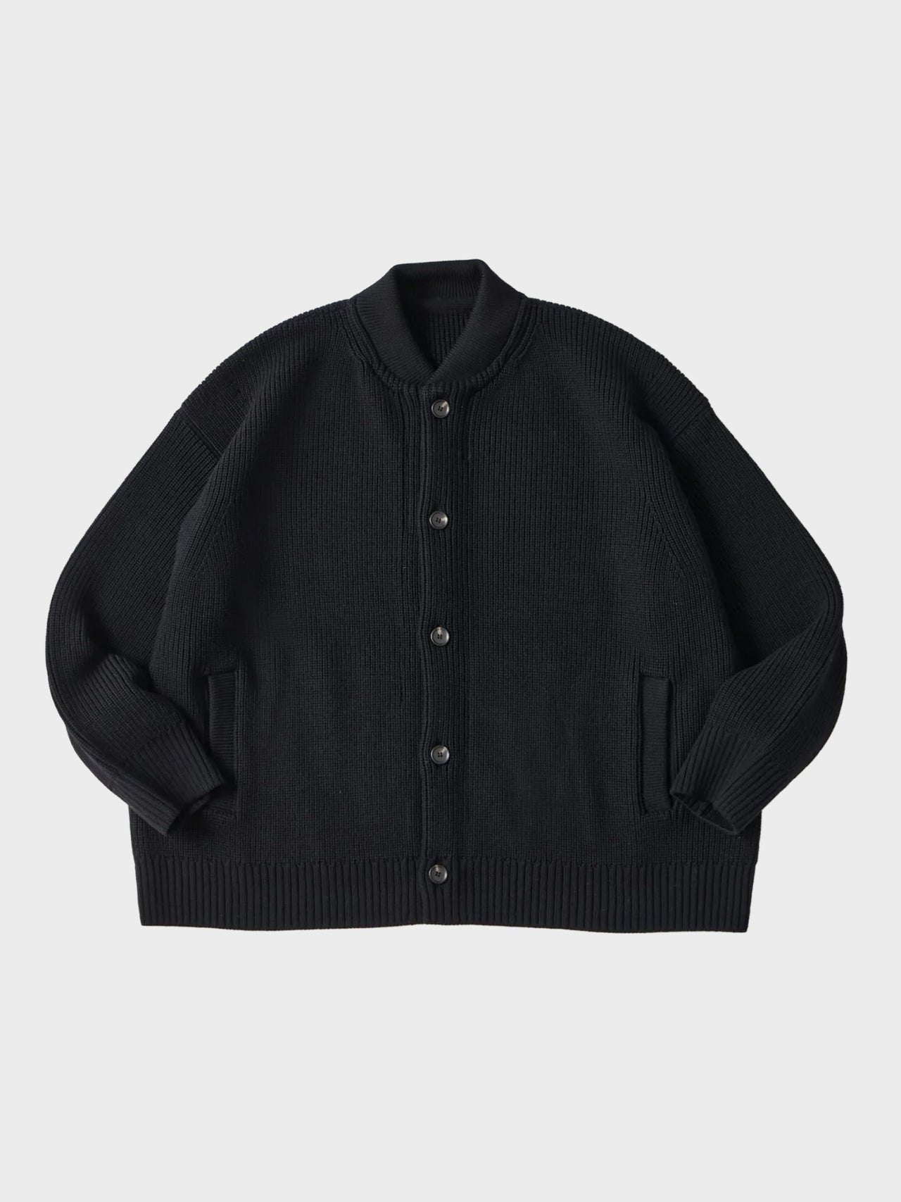 【9月上旬〜中旬入荷予定】THE DAY / MERINO WOOL KNIT BLOUSON (BLACK)