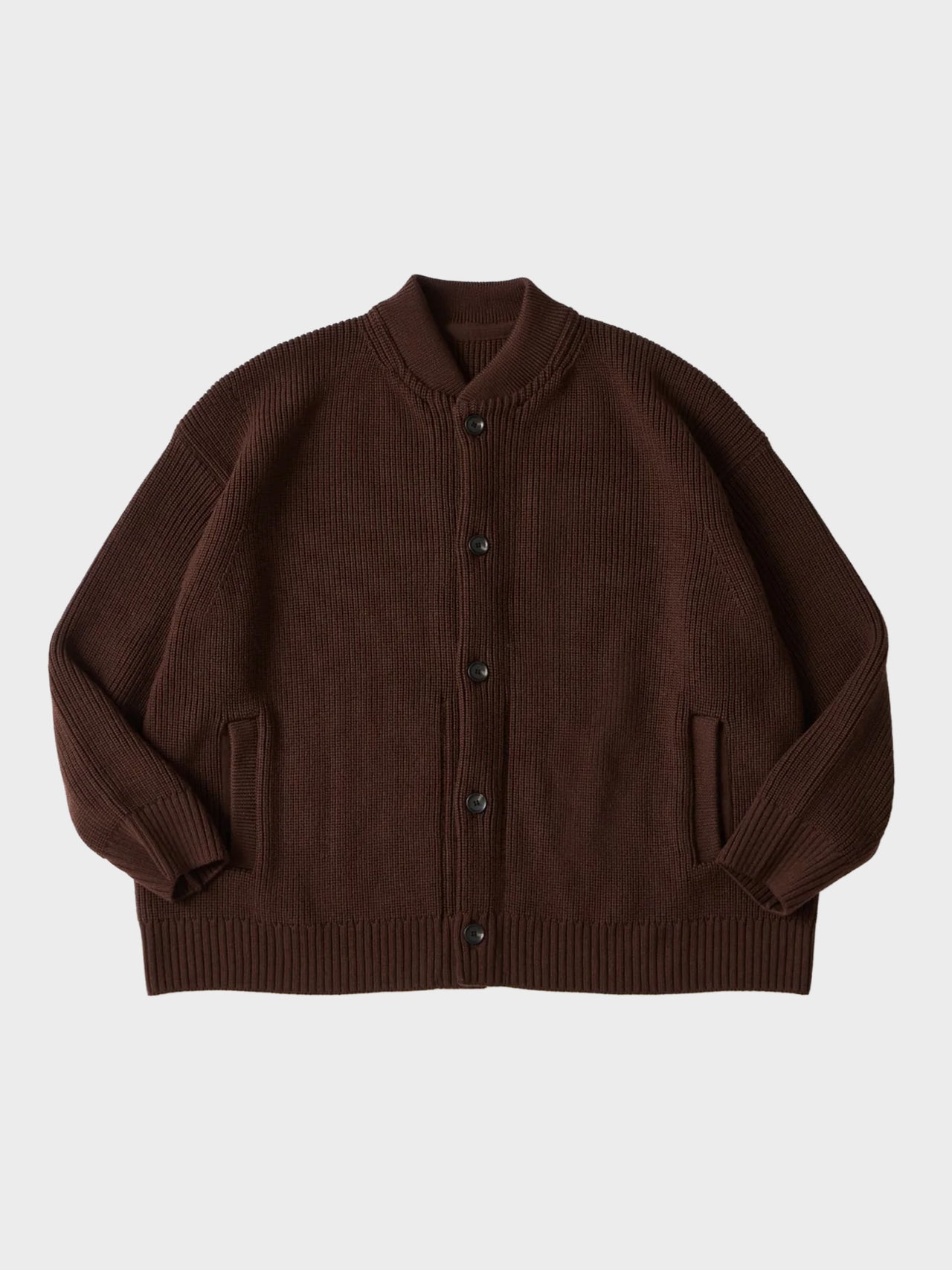 【9月上旬〜中旬入荷予定】THE DAY / MERINO WOOL KNIT BLOUSON (BROWN)
