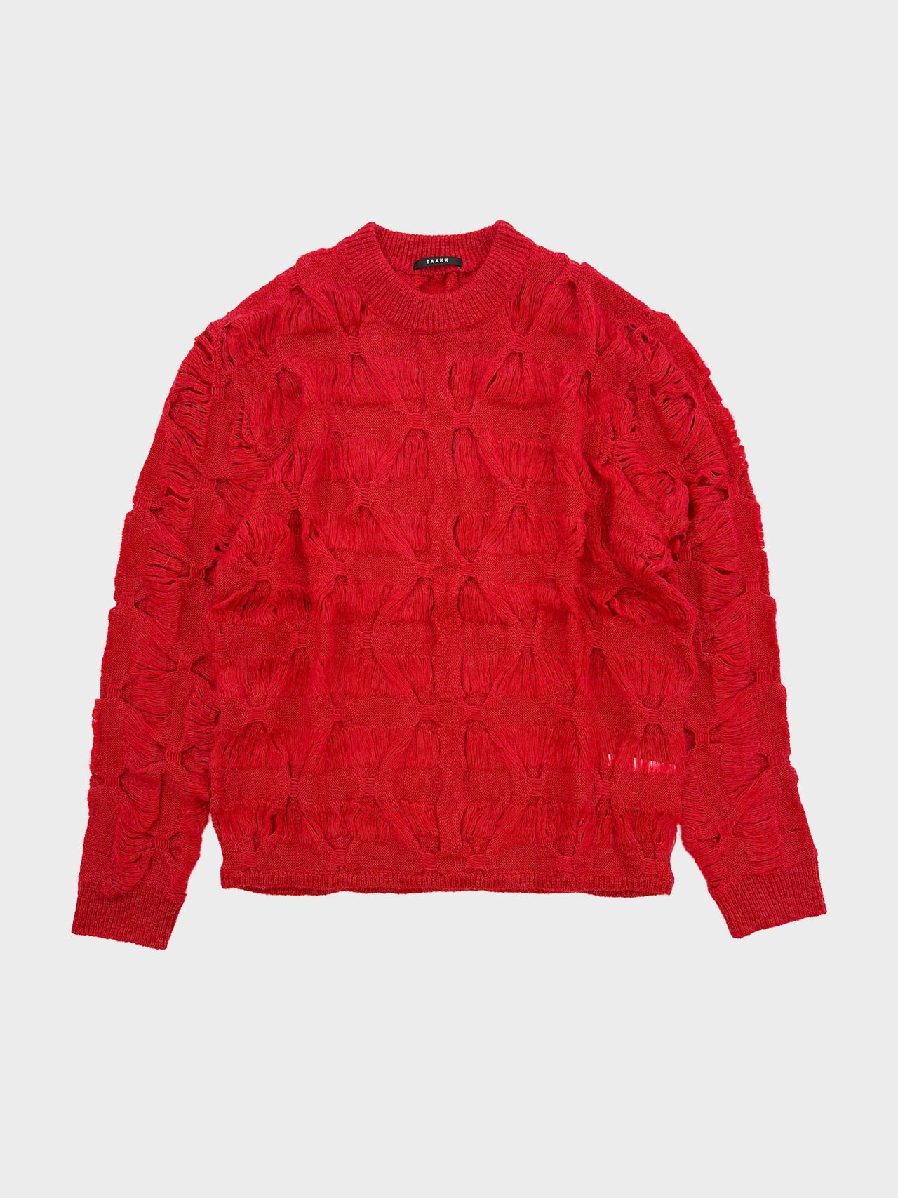 【8月22日(土)12:00発売】TAAKK / MOHAIR TEXTURED KNIT SWEATER (RED)