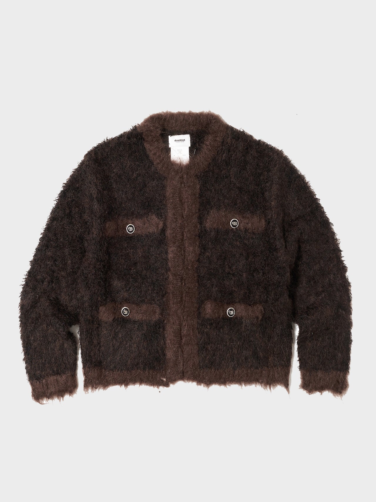 doublet / MOHAIR TWEED KNIT CARDIGAN (BROWN)