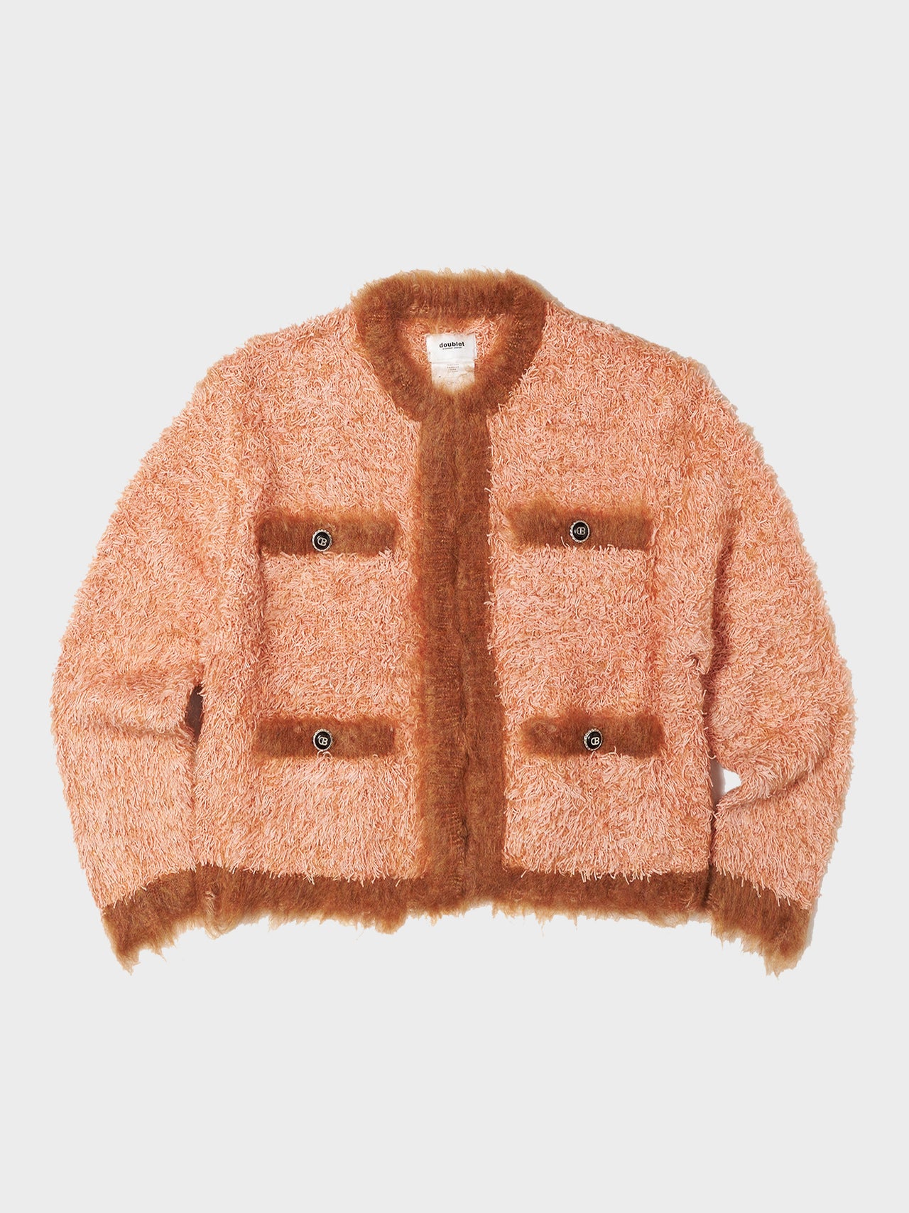 doublet / MOHAIR TWEED KNIT CARDIGAN (PINK)