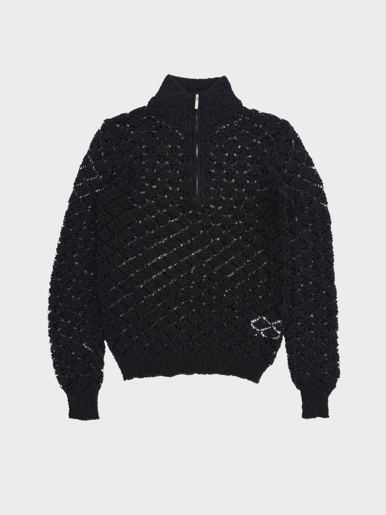 【8月22日(土)12:00発売】TAAKK / MULTI-COLORED HALF-ZIP KNIT (BLACK)