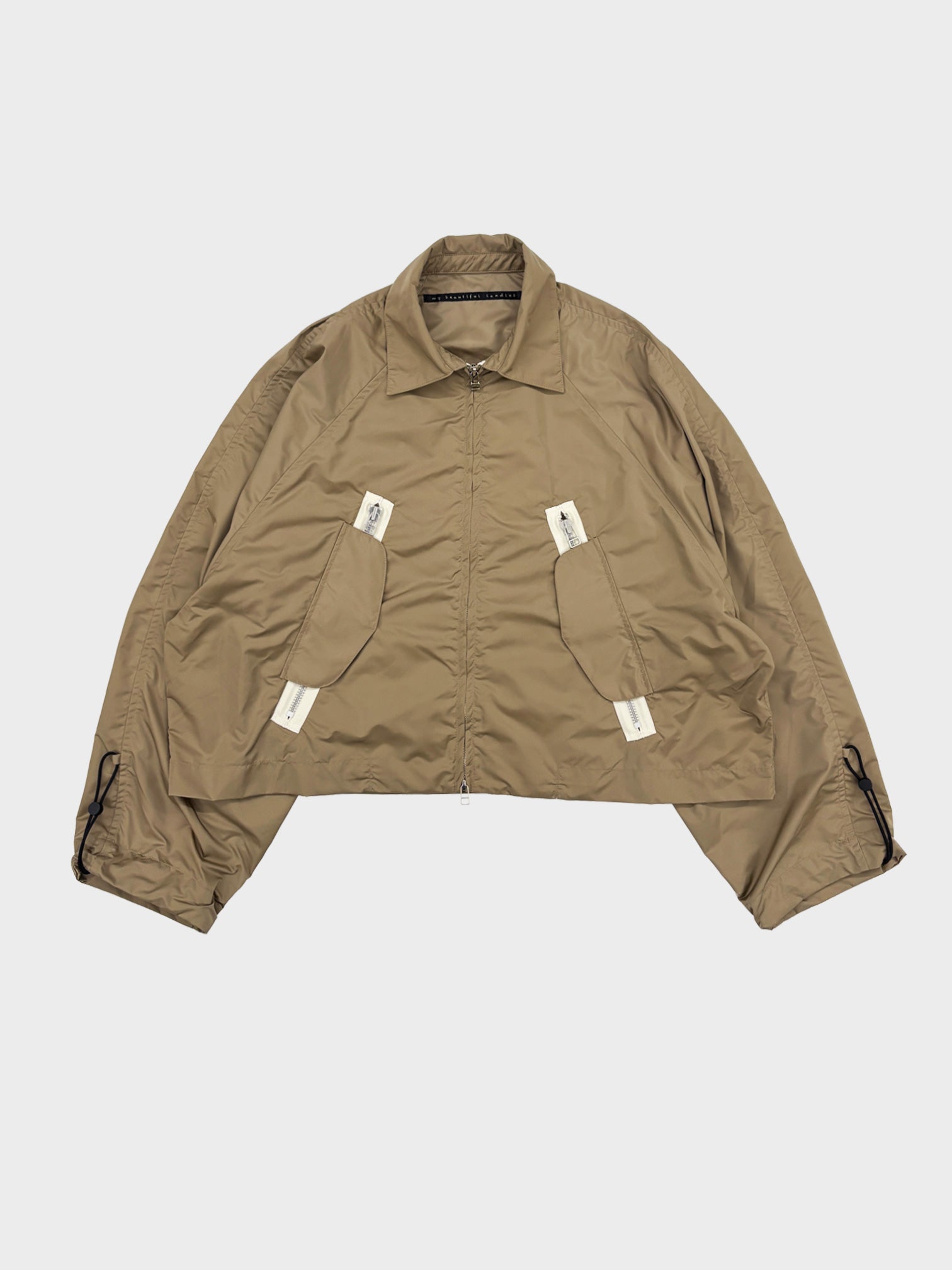 my beautiful landlet / NYLON TAFFETA WATER PROOF SHORT BLOUSON (BEIGE)