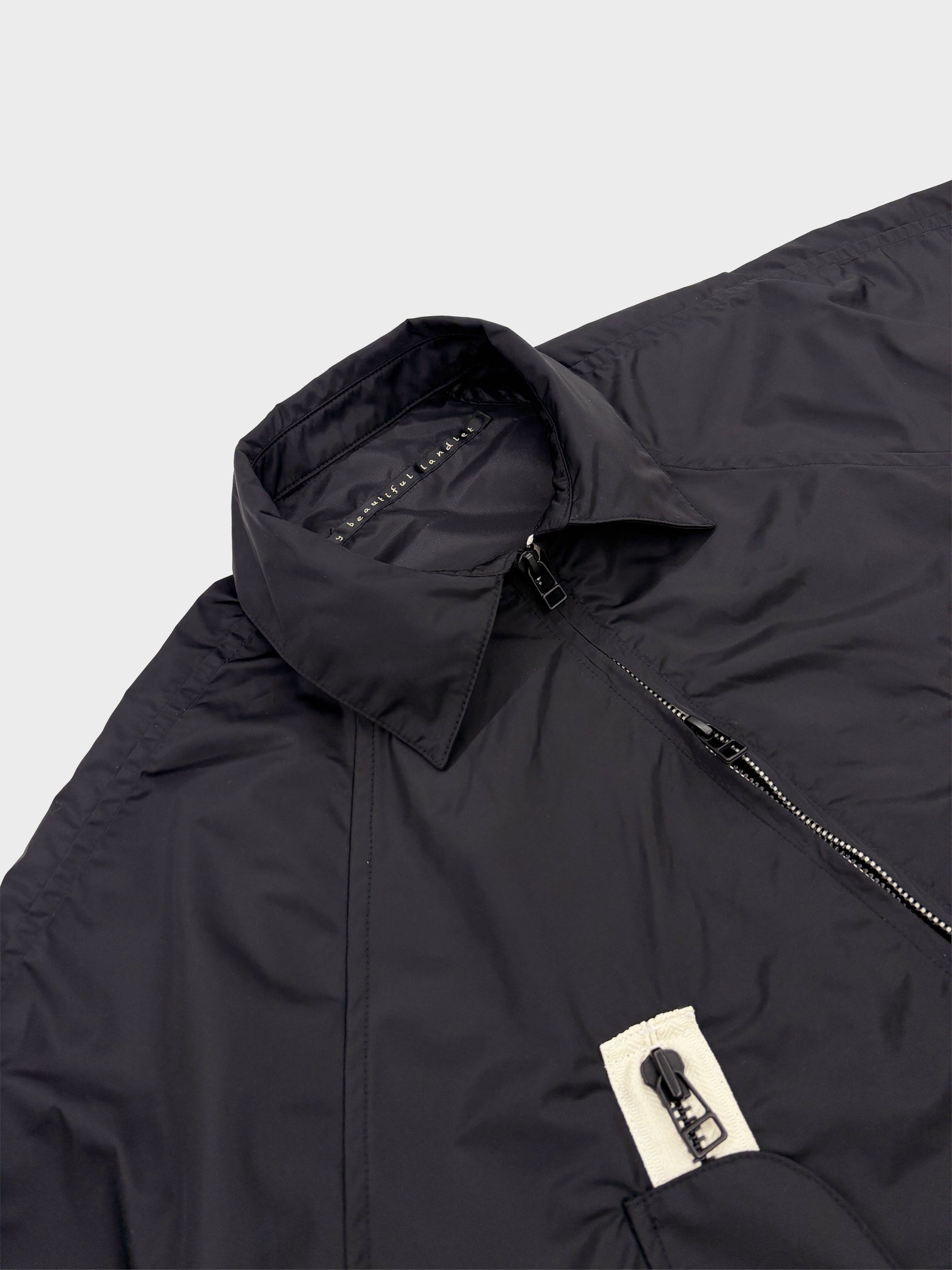 my beautiful landlet / NYLON TAFFETA WATER PROOF SHORT BLOUSON (BLACK)