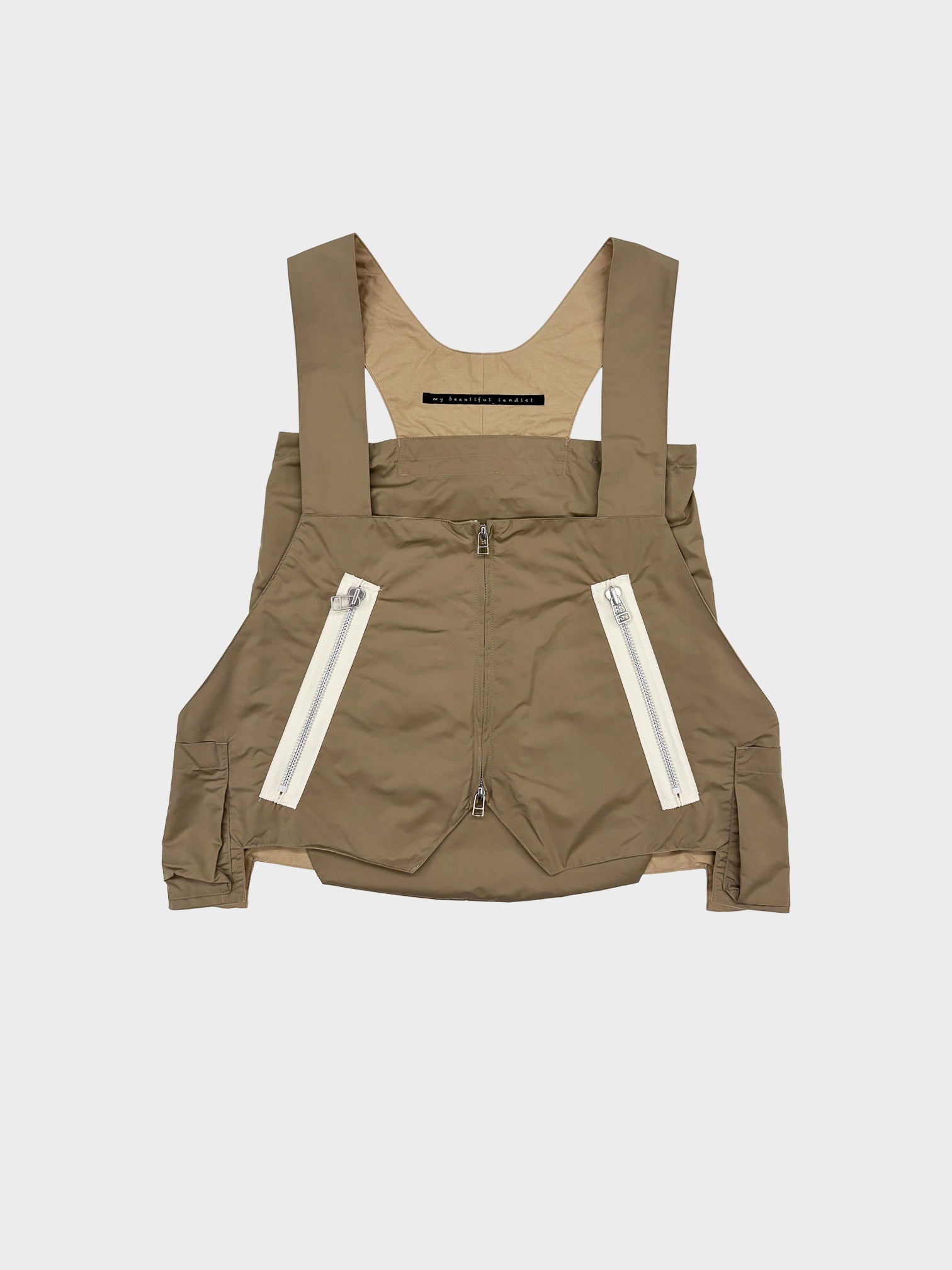 my beautiful landlet / NYLON TAFFETA WATER PROOF BAG VEST (BEIGE)