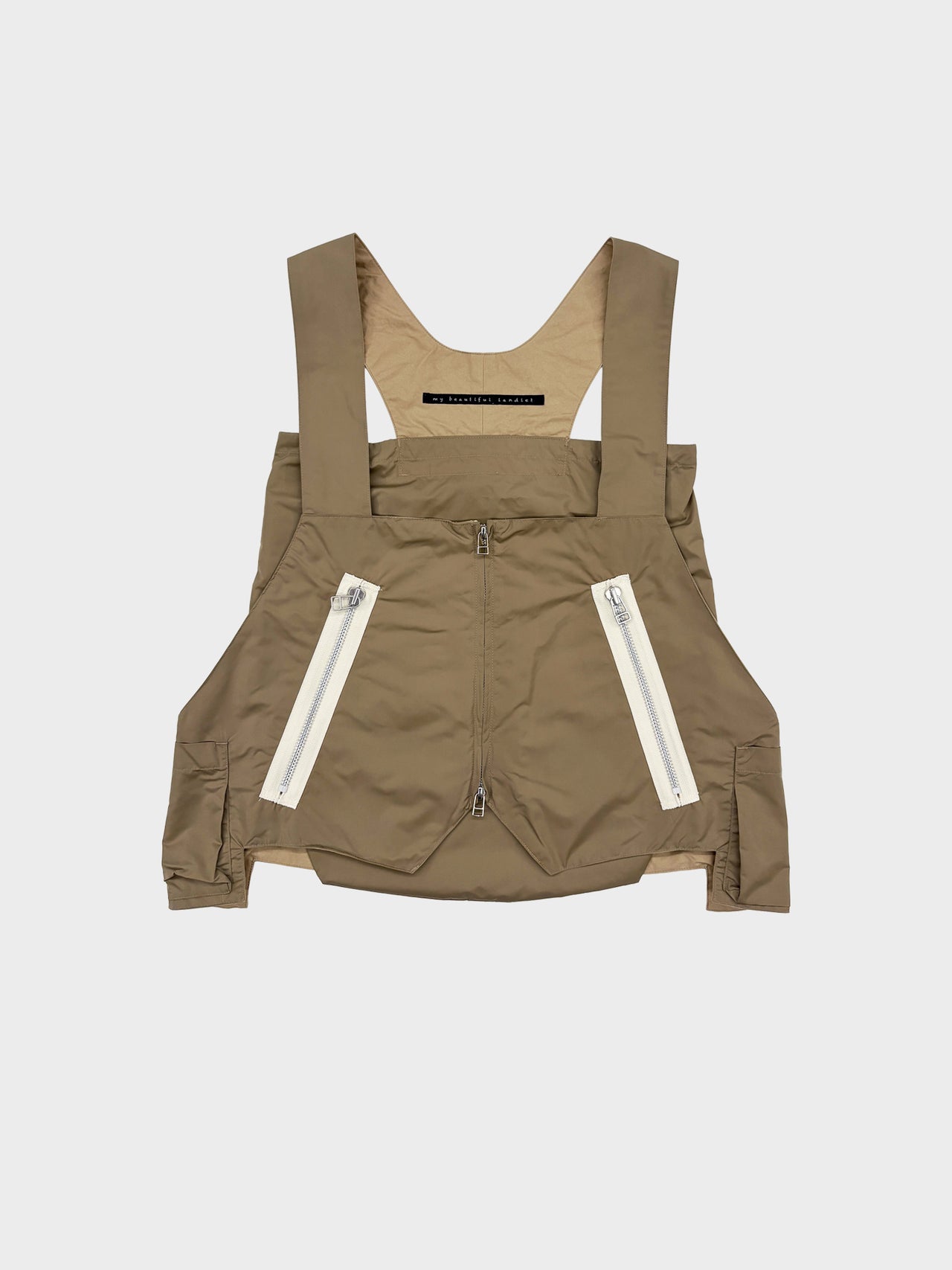 【1月2日(金)12:00販売開始】my beautiful landlet / NYLON TAFFTA WATER PROOF VEST (BEIGE)