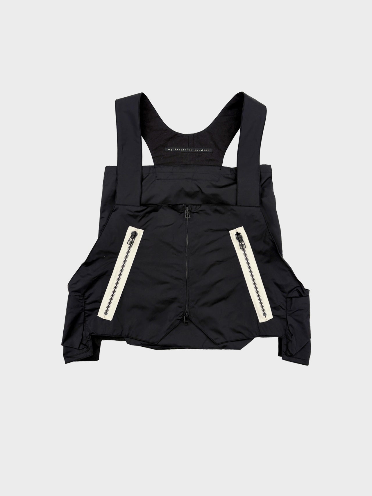 【1月2日(金)12:00販売開始】my beautiful landlet / NYLON TAFFTA WATER PROOF VEST (BLACK)
