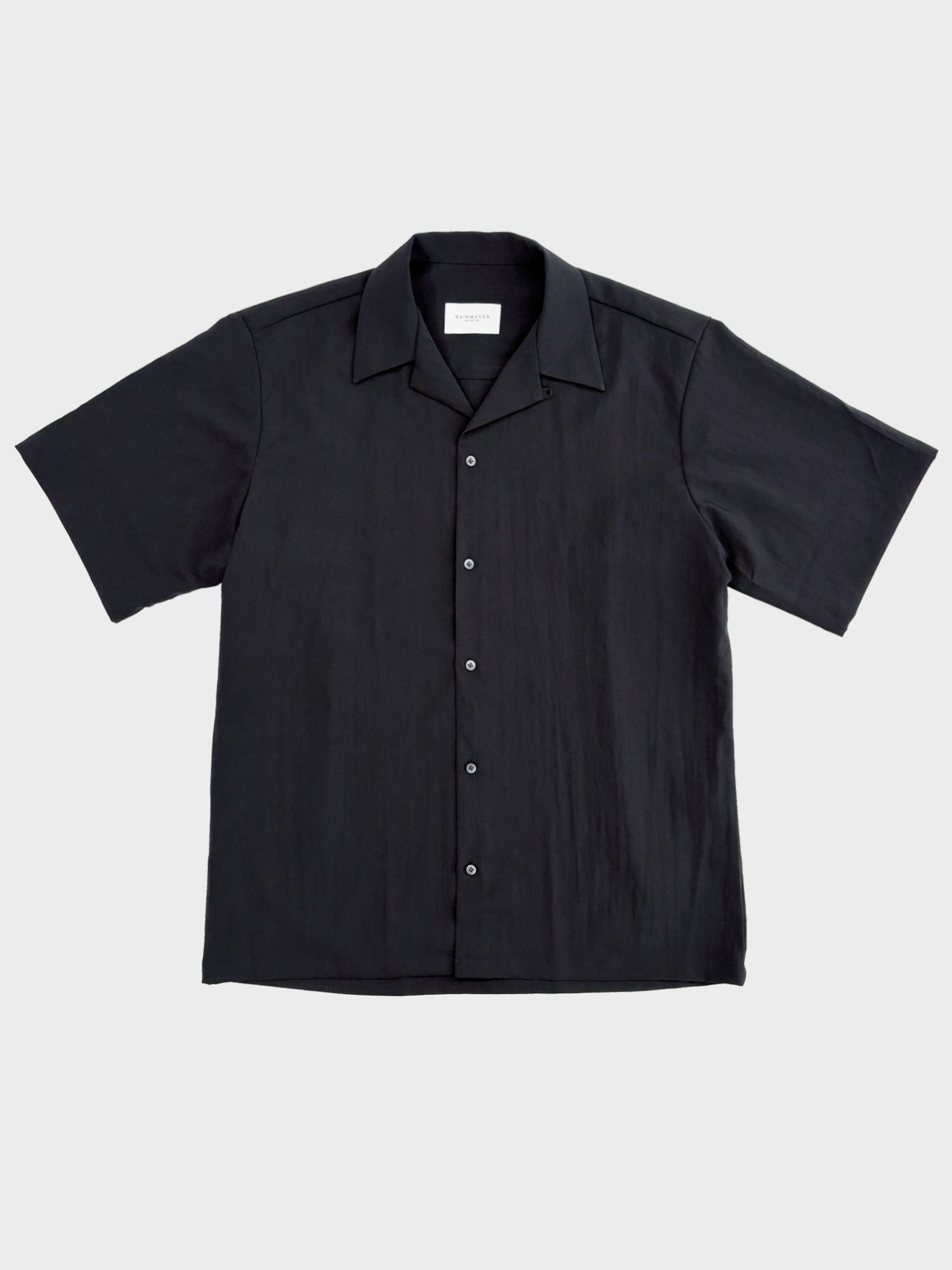 【2月7日(土)12:00販売開始】RAINMAKER / OPEN COLLAR SHIRT (BLACK)