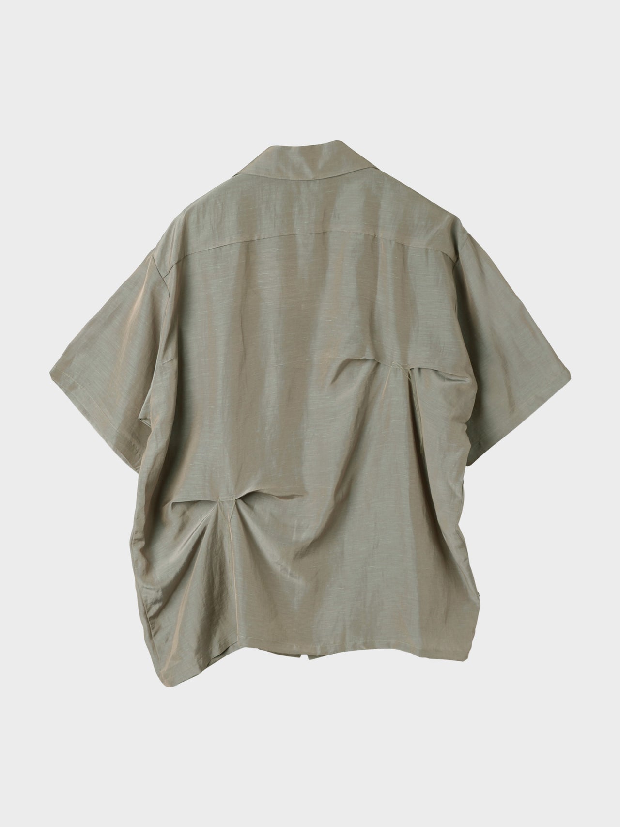 JIEDA / HAND STITCH OPEN COLLAR SHIRT S/S (OLIVE GRAY)