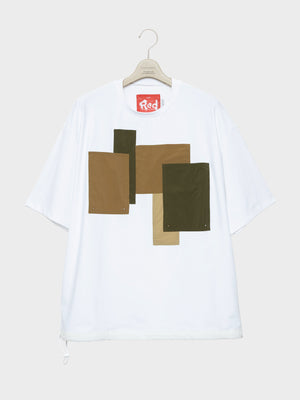 【4月25日(土)12:00販売開始】FUMITO GANRYU / PATCHWORK POCKET RASH GUARD SHORT SLEEVE (WHITE×BEIGE)
