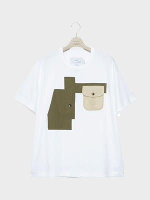【4月25日(土)12:00販売開始】FUMITO GANRYU / PATCHWORK POCKET SHIRT (WHITE×SAGE)