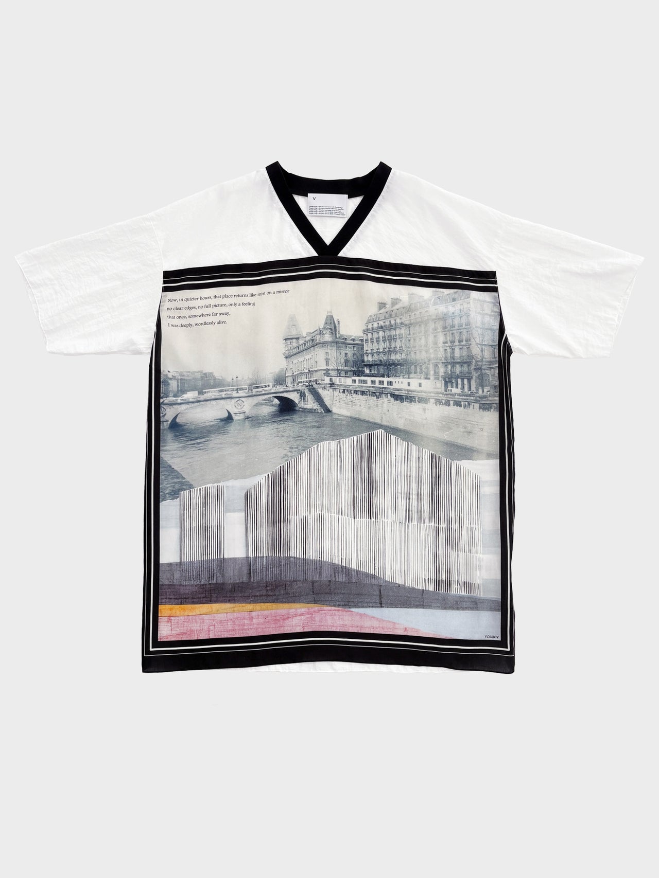 VOAAOV / PHOTO SCARF TEE (BLACK)