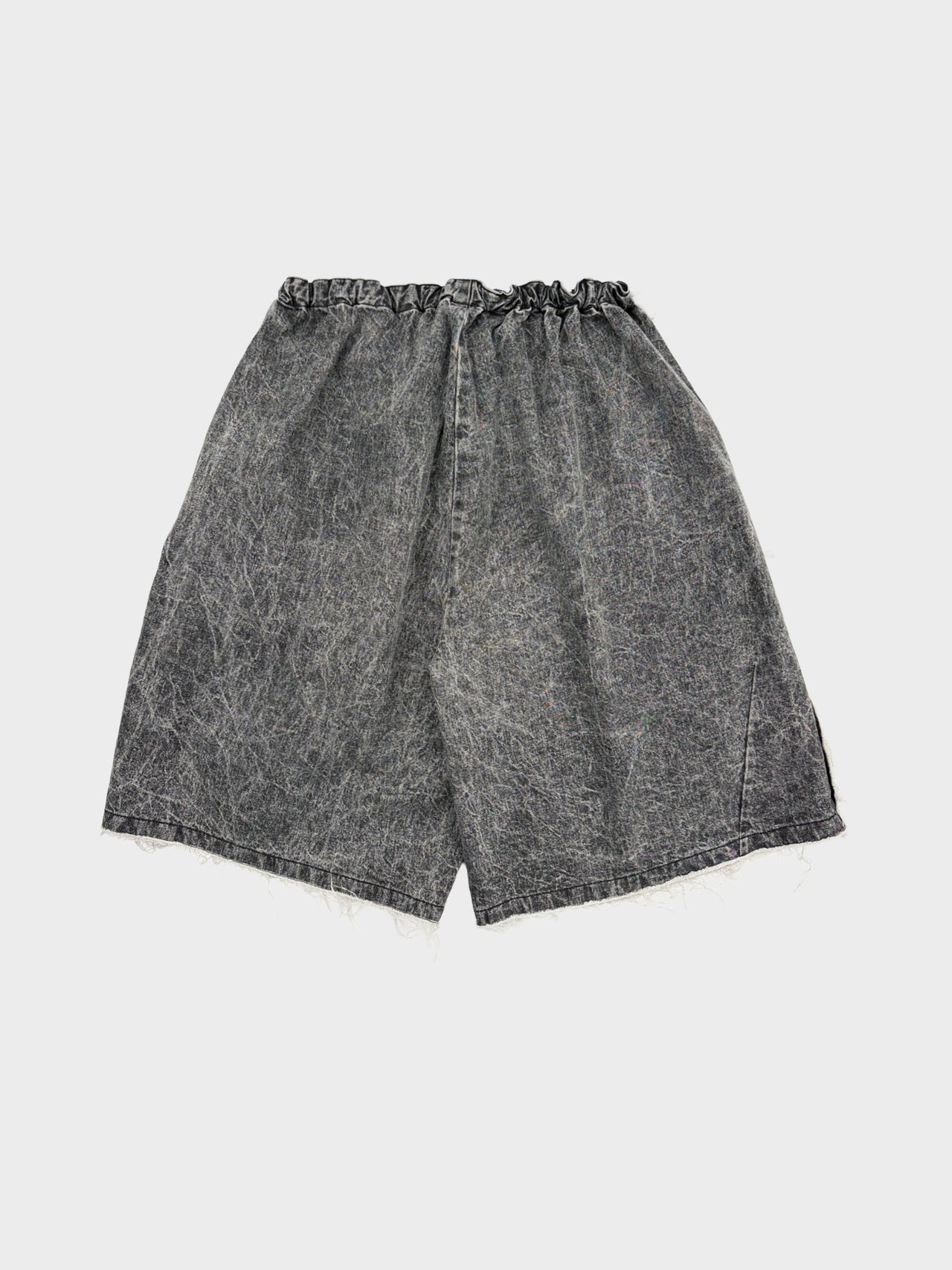 my beautiful landlet / PIGMENT PRINT WASHED DENIM SHORTS (BLACK)