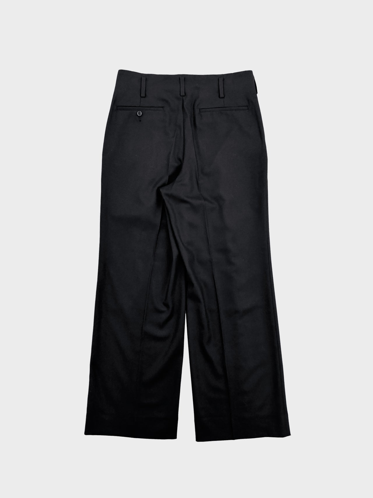 WEWILL / PLEATED PIPE TROUSERS (BLACK)