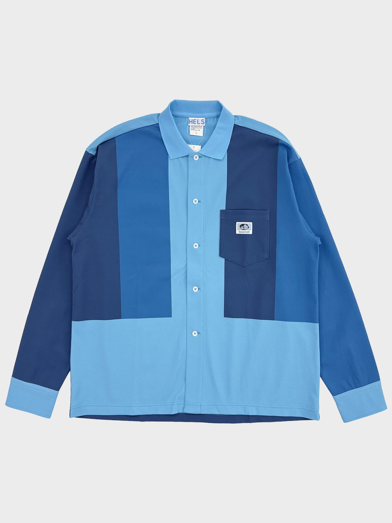 HELS / POLO L/S SHIRT (BLUE × NAVY)