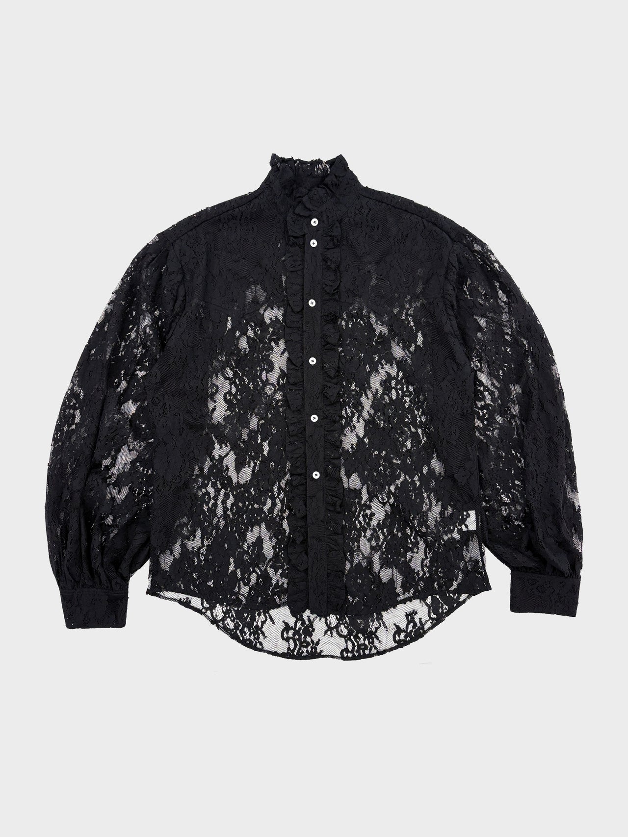 【3月20日(金)12:00販売開始】VIVIANO / PUFF SLEEVE LACE SHIRT (BLACK)