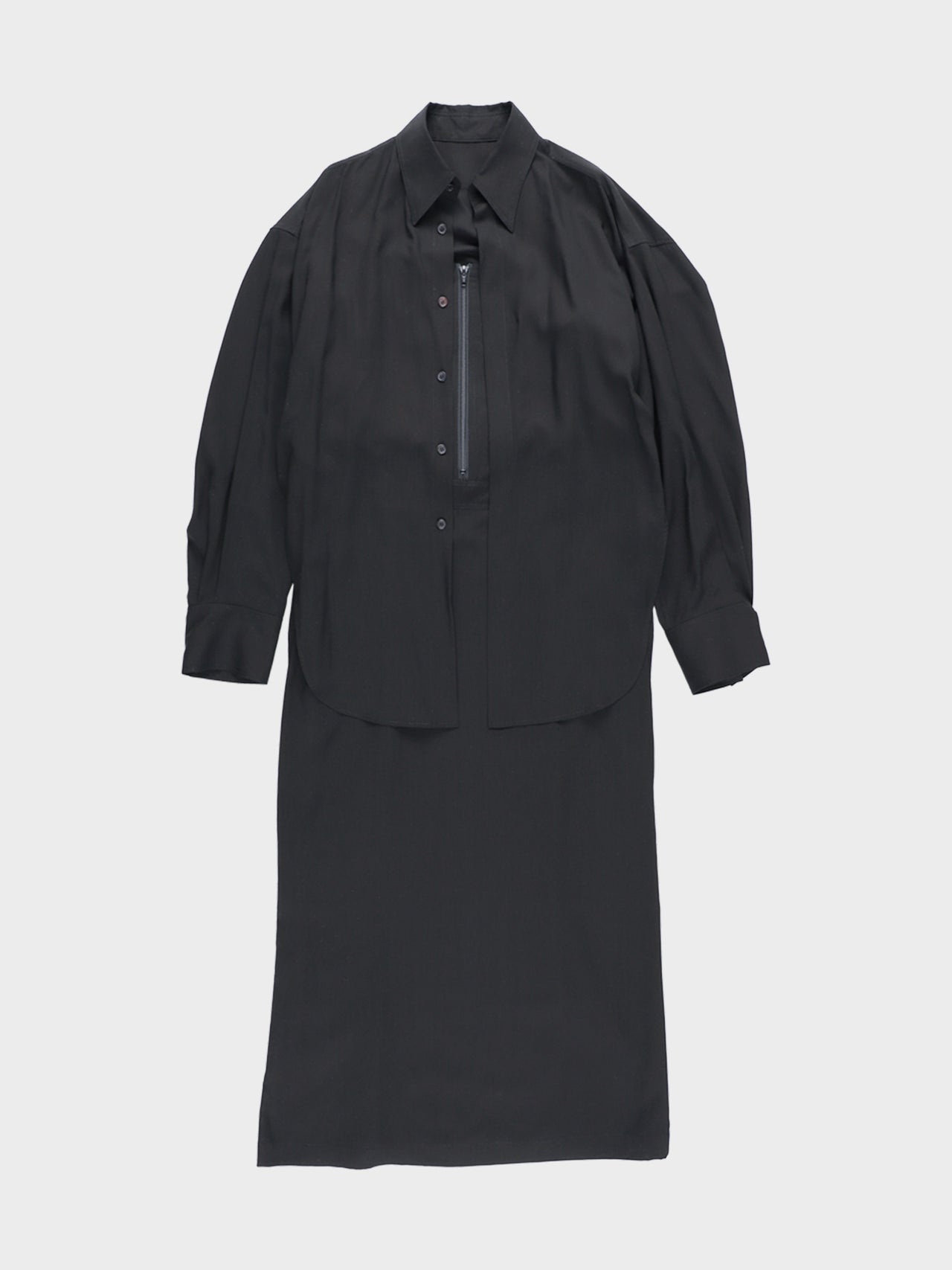 【7月18日(土)12:00販売開始】Sulvam / RAYON DOUBLE DRESS (BLACK)