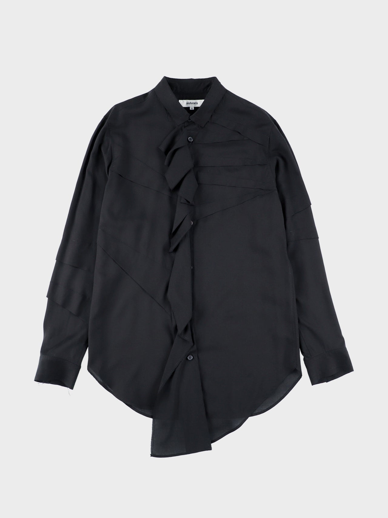 【7月18日(土)12:00販売開始】Sulvam / RAYON FRILL SH (BLACK)