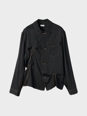 JIEDA / RAYON SILK SHIRT JACKET (BLACK)