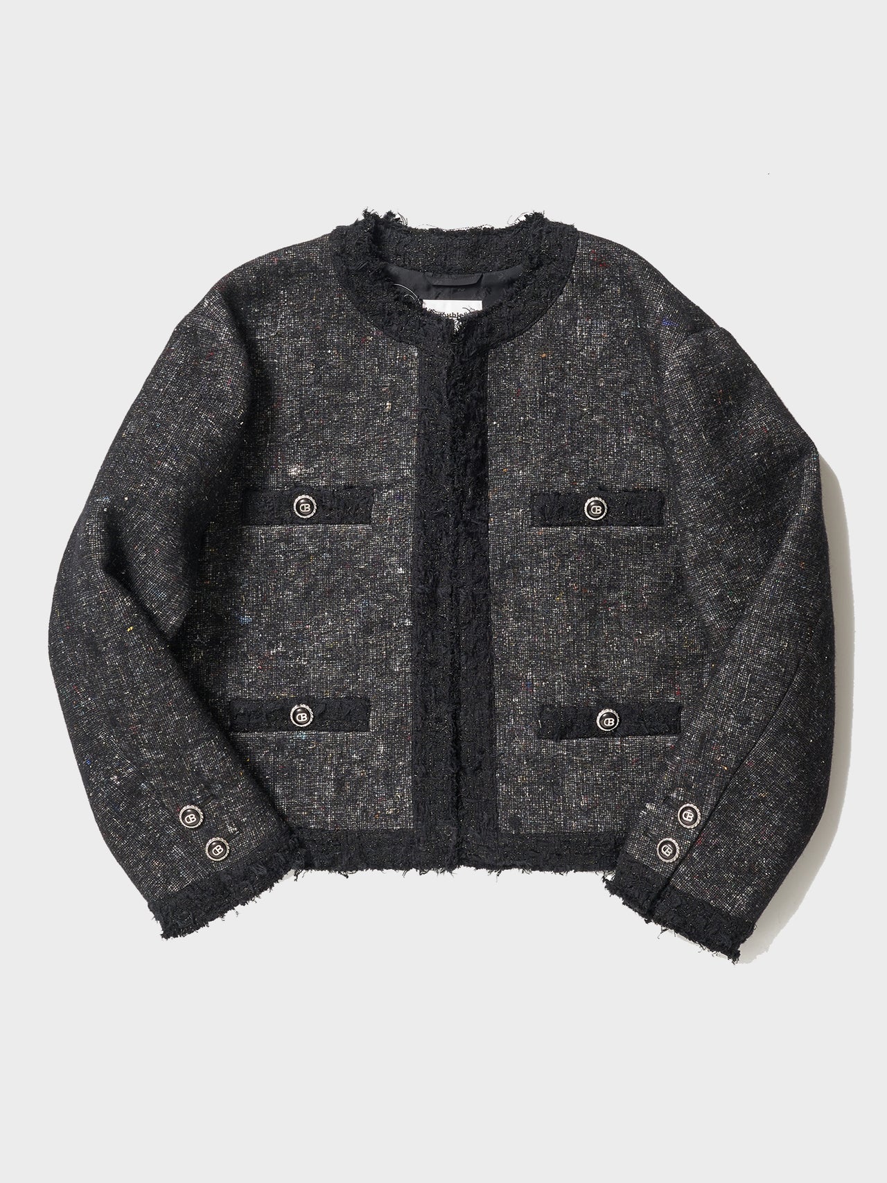 doublet / RECYCLED FELT TWEED-STYLE JACKET (BLACK)