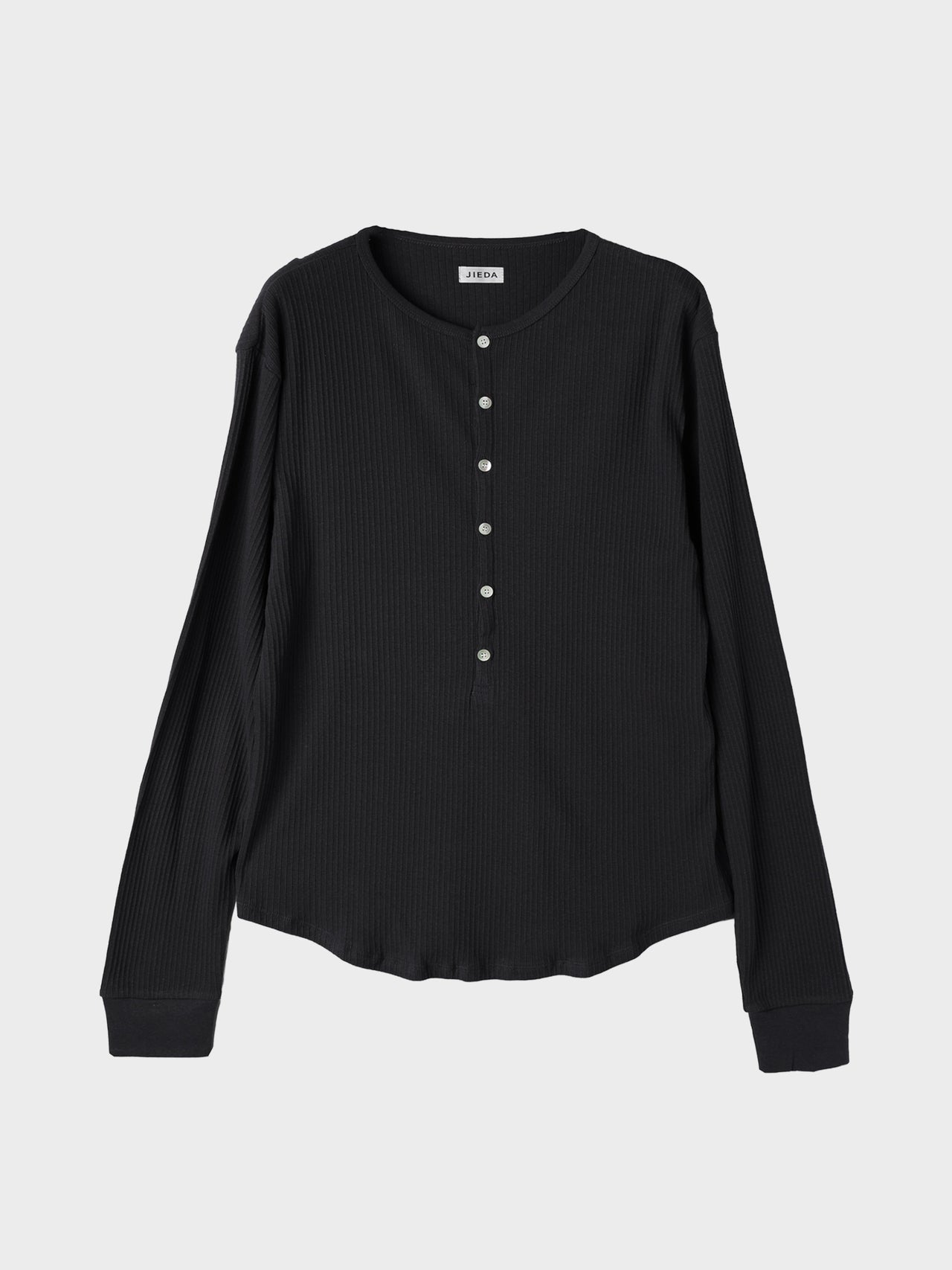 【1月10日(土)12:00発売】JIEDA / VINTAGE LIGHT RIB HENRY NECK L/S (BLACK)