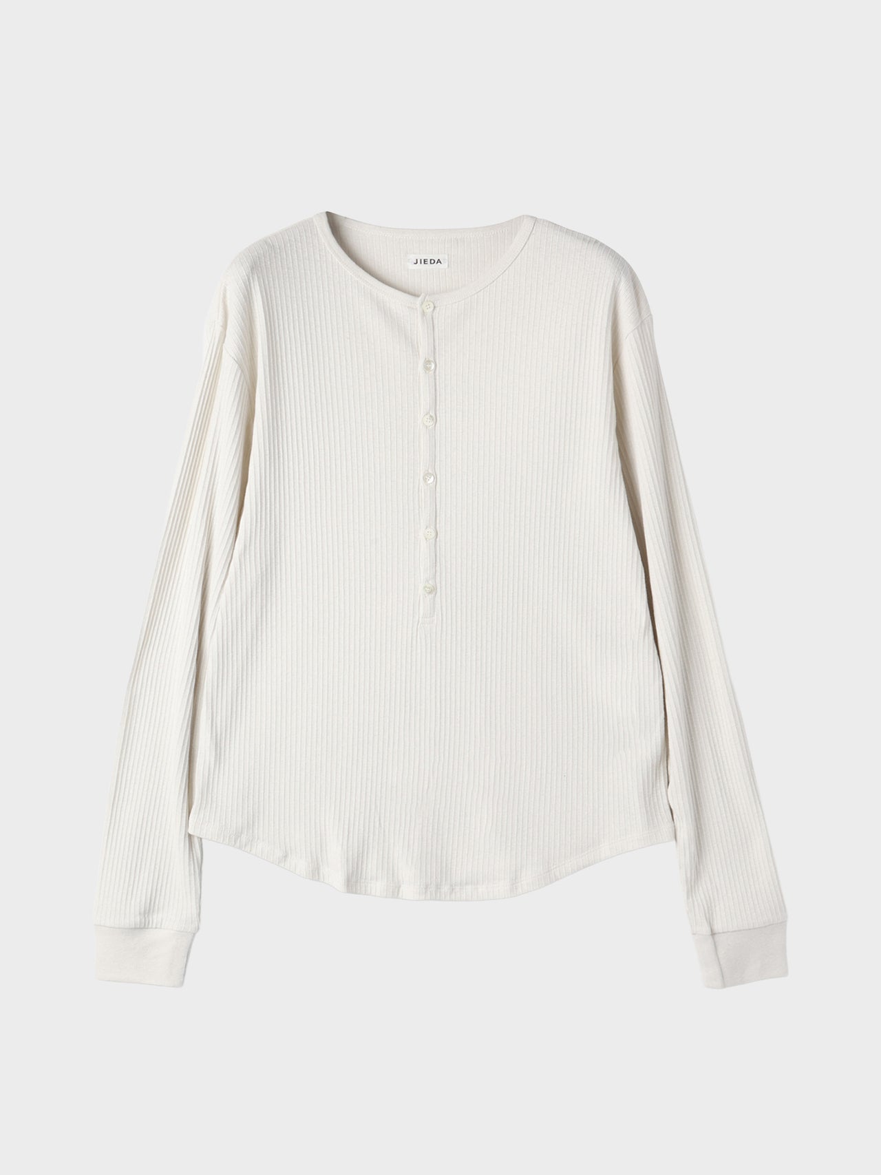 【1月10日(土)12:00発売】JIEDA / VINTAGE LIGHT RIB HENRY NECK L/S (OFF WHITE)
