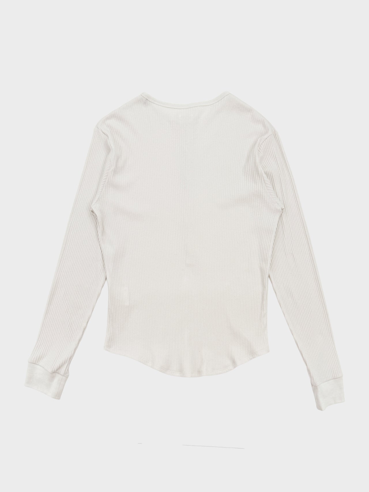 JIEDA / VINTAGE LIGHT RIB HENRY NECK L/S (OFF WHITE)