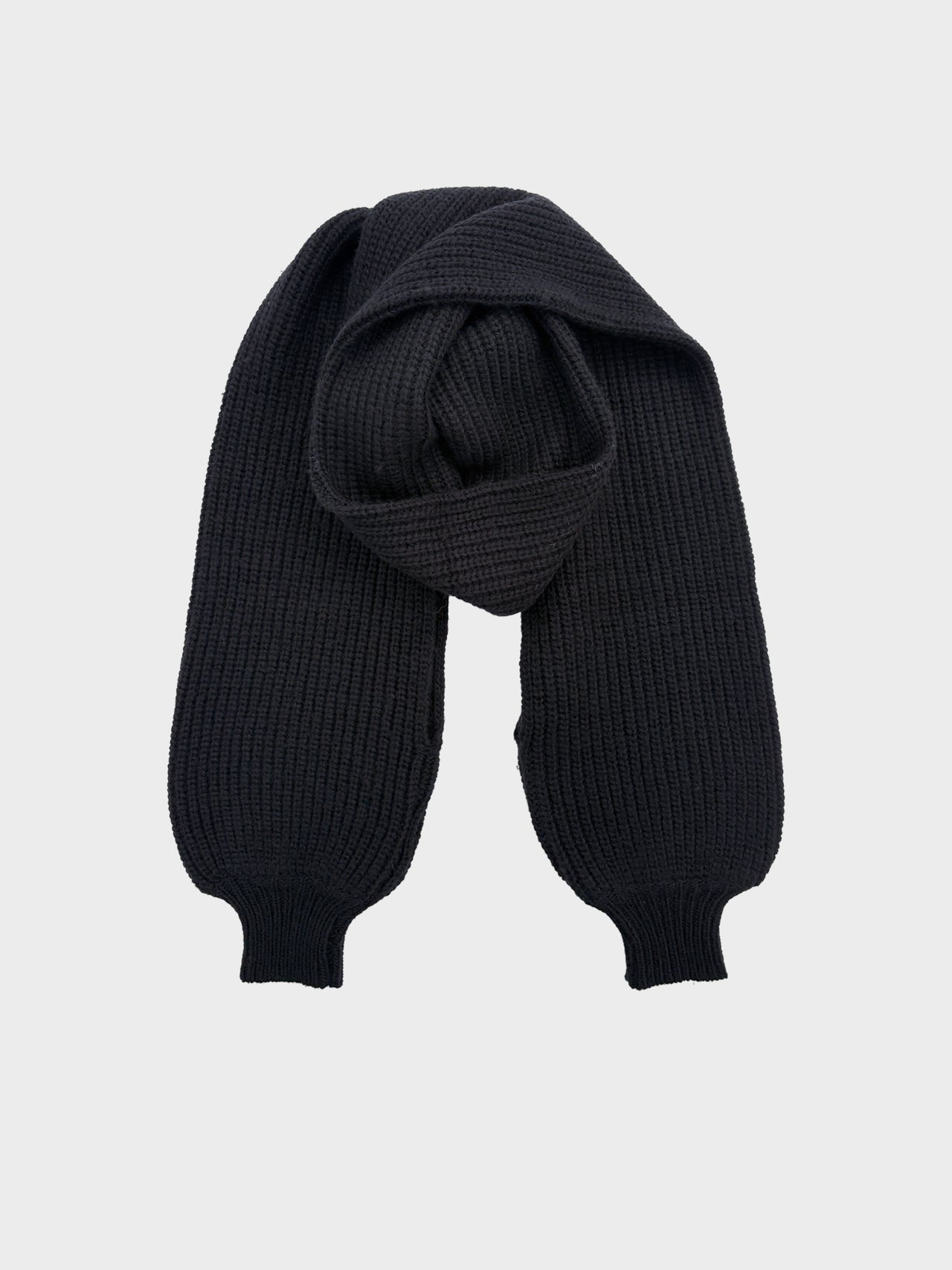 TAAKK / RIB KNIT STOLE (BLACK)