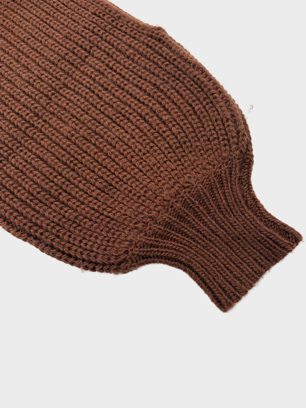TAAKK / RIB KNIT STOLE (BROWN)