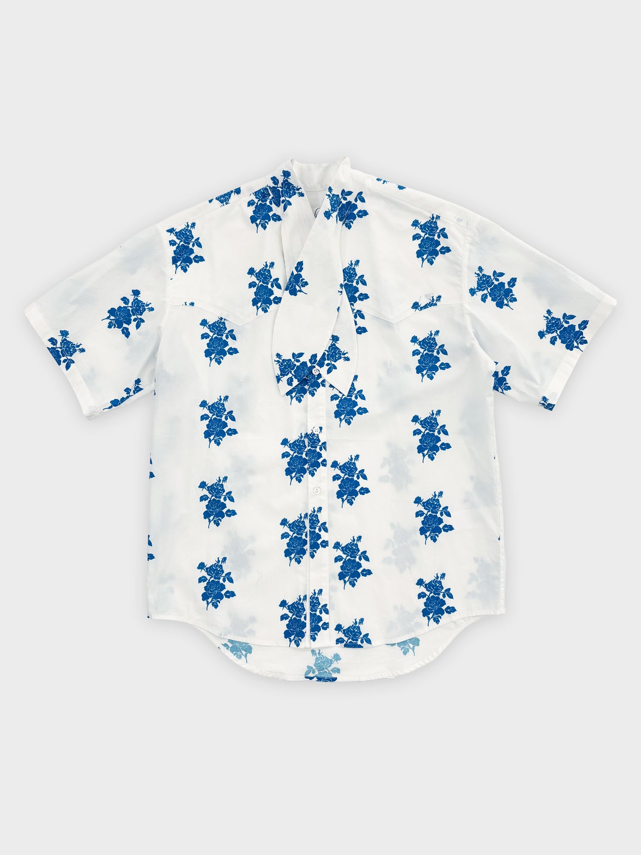 【3月20日(金)12:00販売開始】VIVIANO / RIBBON COLLAR S/S SHIRT (PRINT)