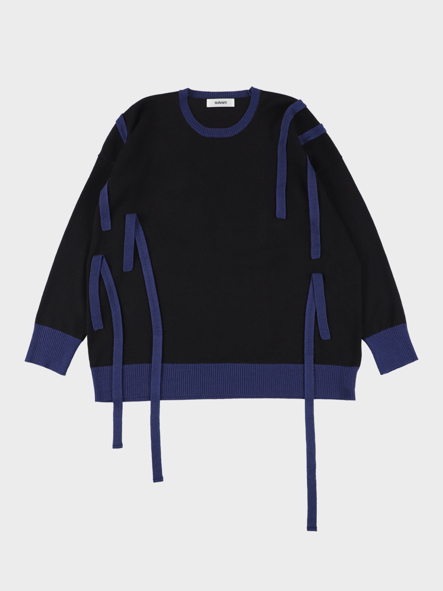 トップス sulvam 22ss YARN LONG SLEEVE KNIT RIBBON-KNIT-BLACK01.jpg?v=