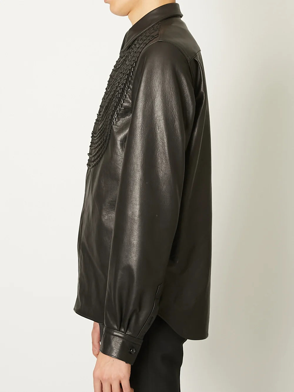 【8月22日(土)12:00発売】TAAKK / LEATHER REGULAR SHIRT (BLACK)