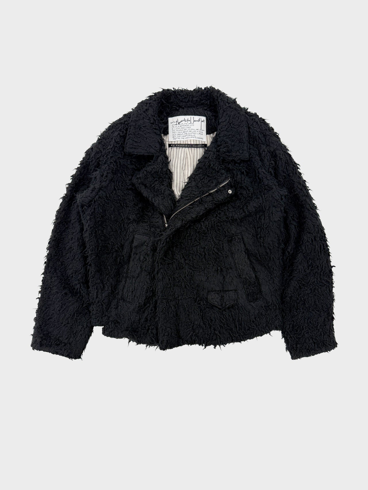 my beautiful landlet / SHAGGY RIDERS JACKET (BLACK)