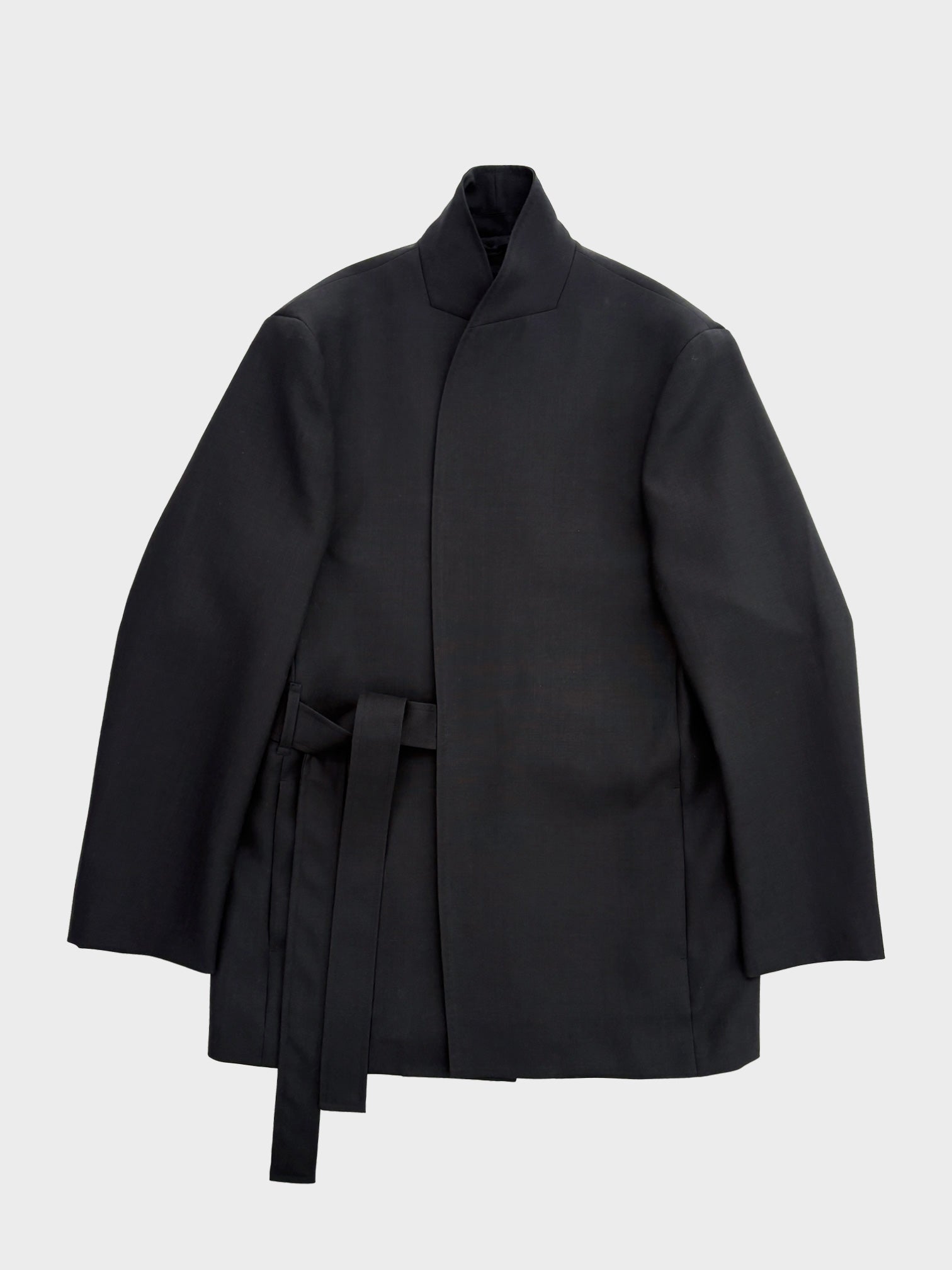 RAINMAKER / SHAWL COLLAR BELTED JACKET (BLACK) RAINMAKER / SHAWL COLLAR BELTED JACKET (BLACK)