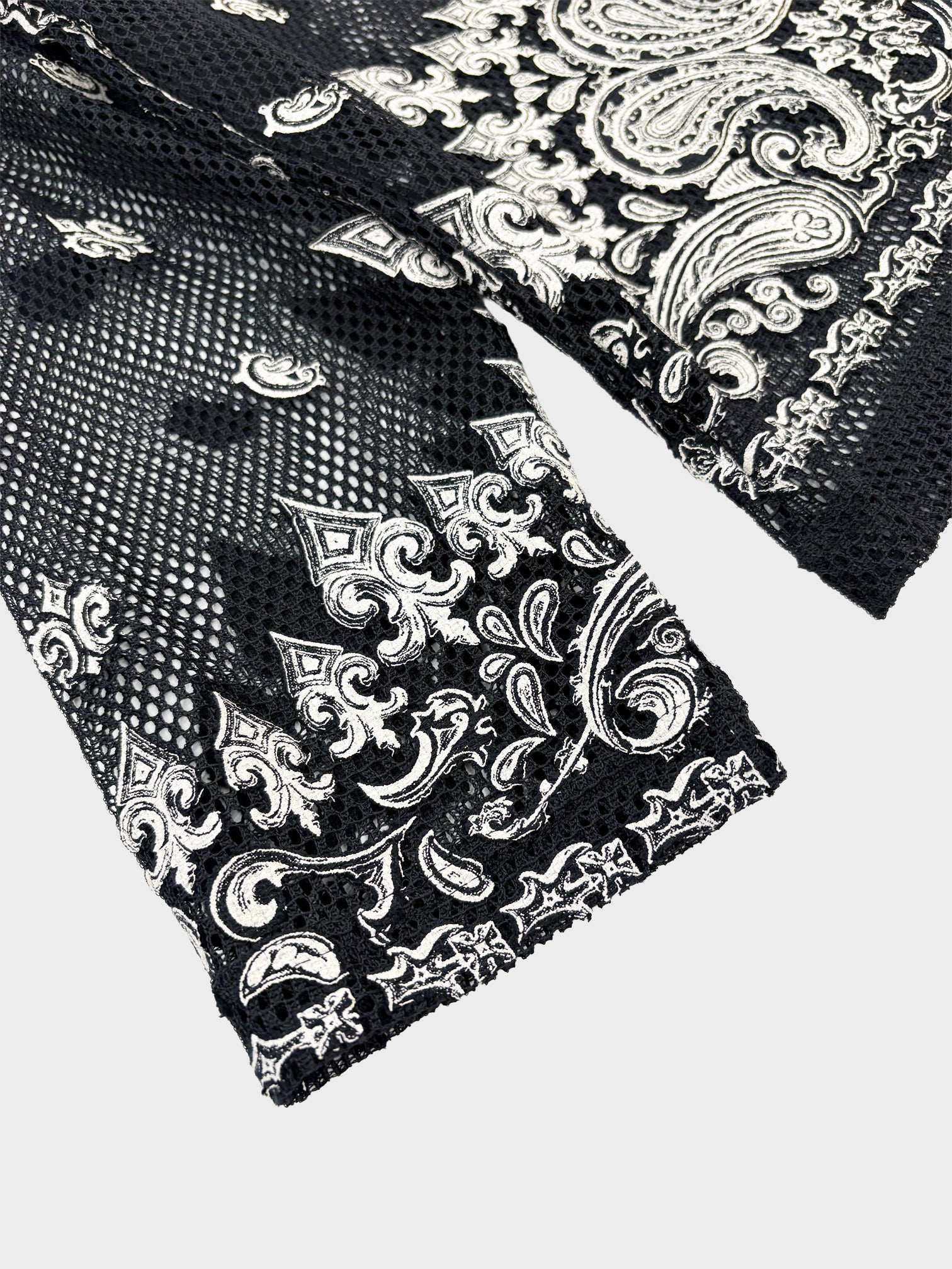TAAKK / EUROPEAN MOTIF MESH SKIPPER SHIRT (BLACK)