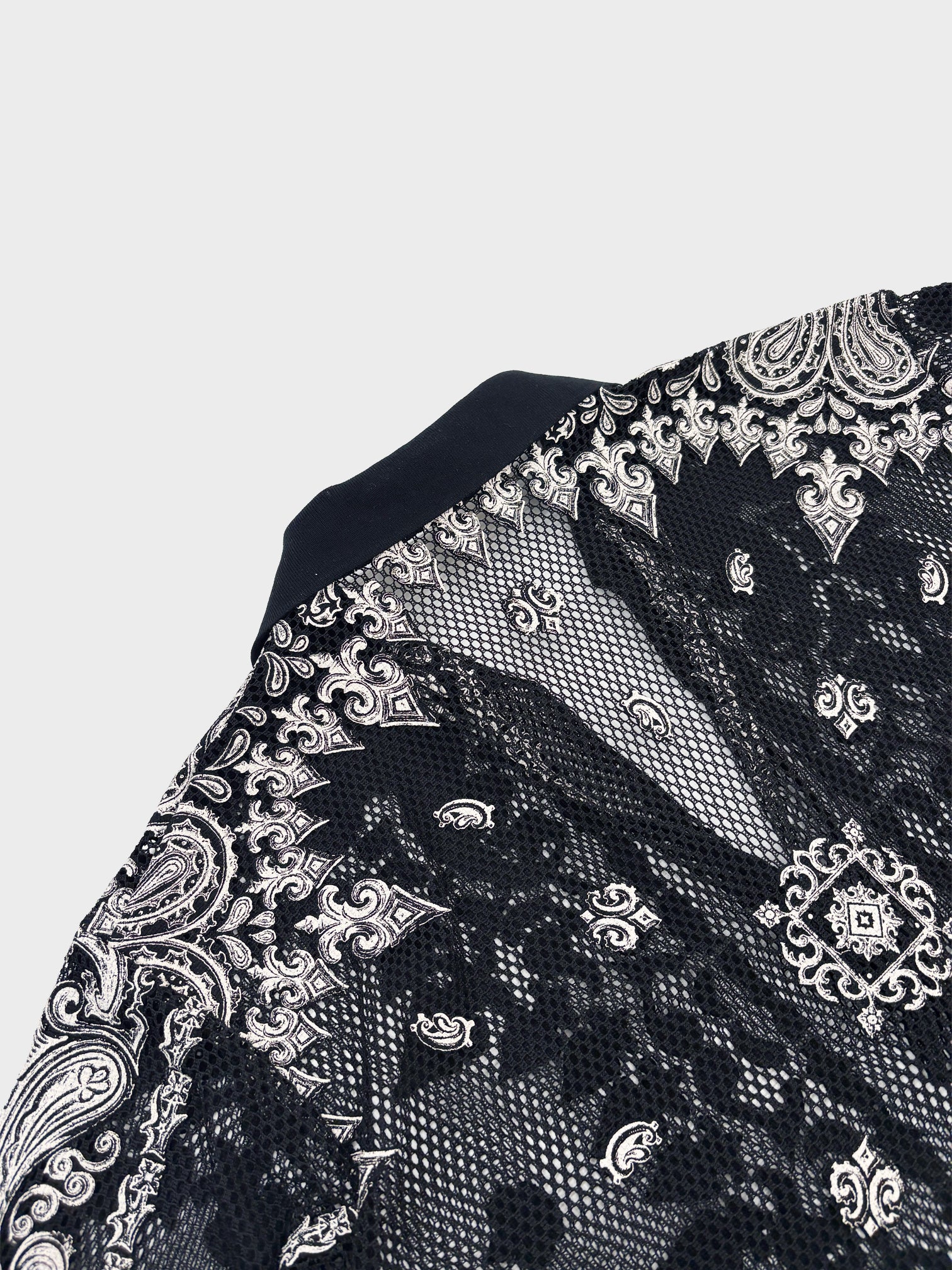 TAAKK / EUROPEAN MOTIF MESH SKIPPER SHIRT (BLACK)
