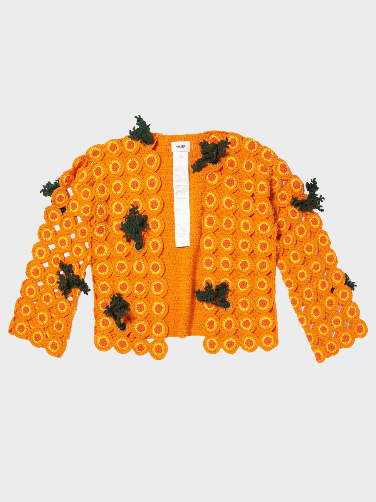 【1月17日(土)12:00販売開始】doublet / SLICED CARROT CROCHET CARDIGAN (ORANGE)